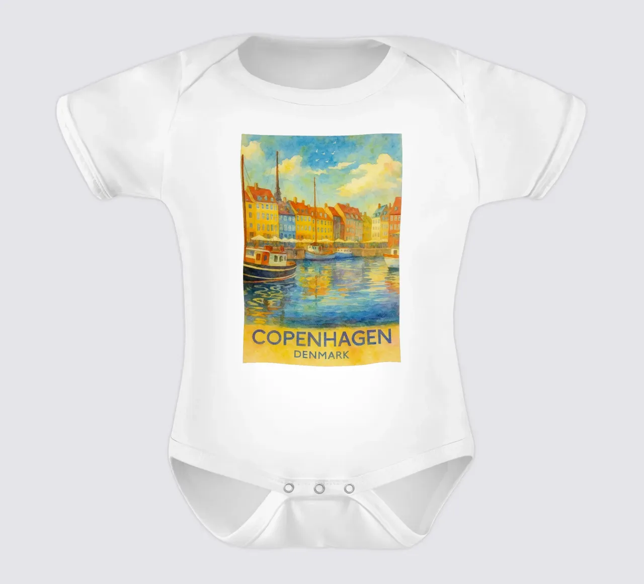 copenaghen danimarca pittura acquerello body neonato maniche corte da lilly