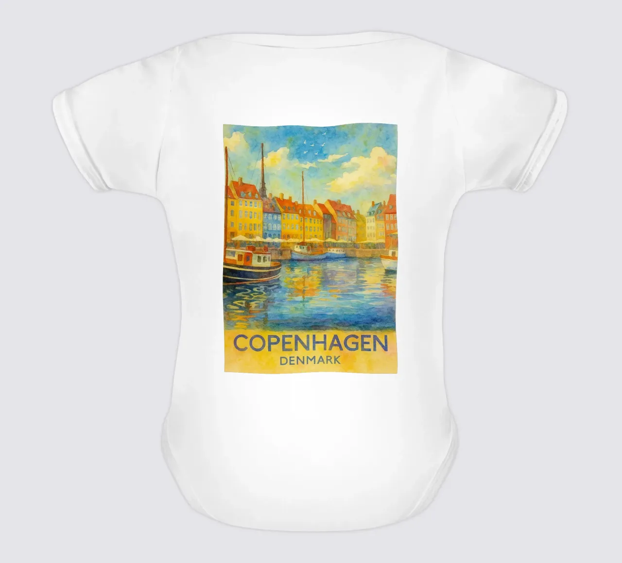 copenaghen danimarca pittura acquerello body neonato maniche corte da lilly