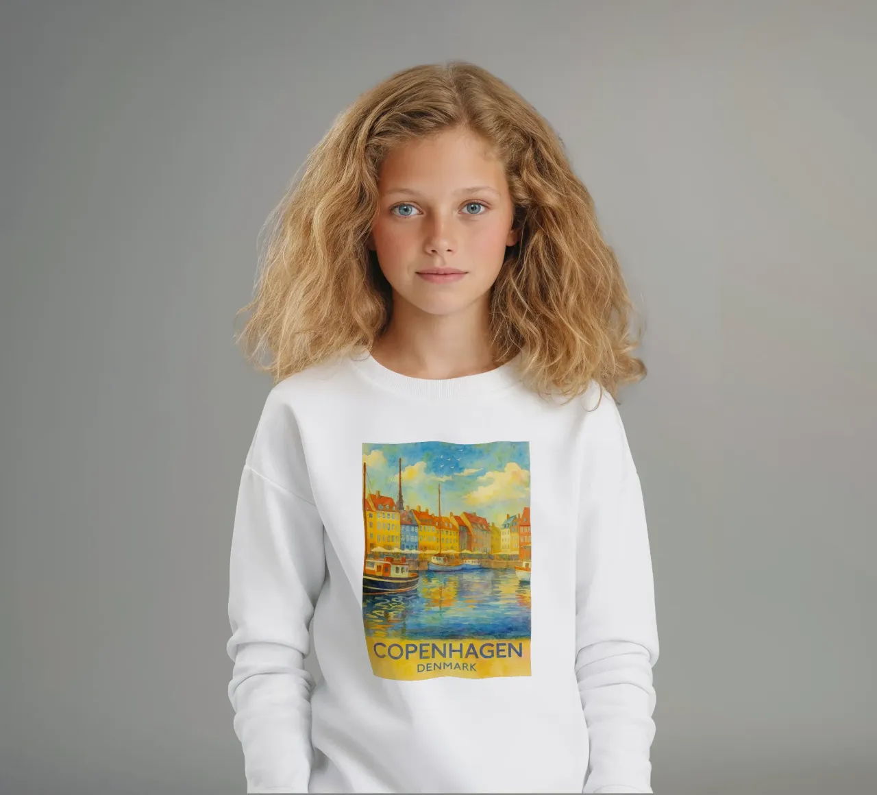copenaghen danimarca pittura acquerello felpa bambino da lilly
