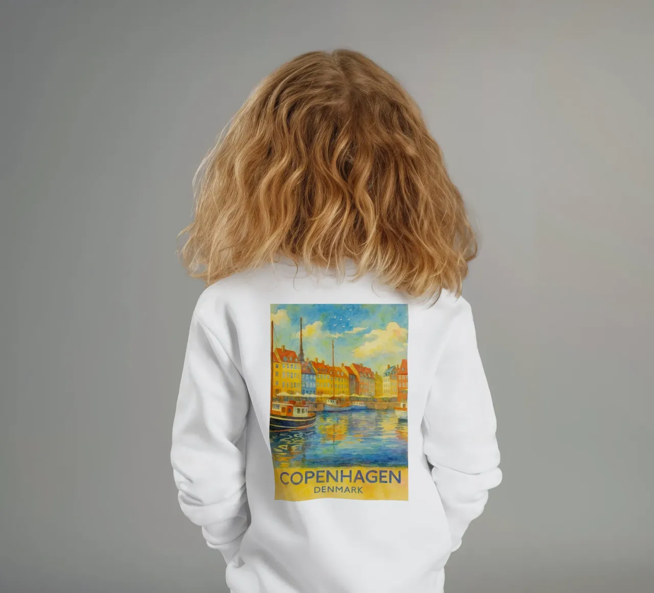 copenaghen danimarca pittura acquerello felpa bambino da lilly