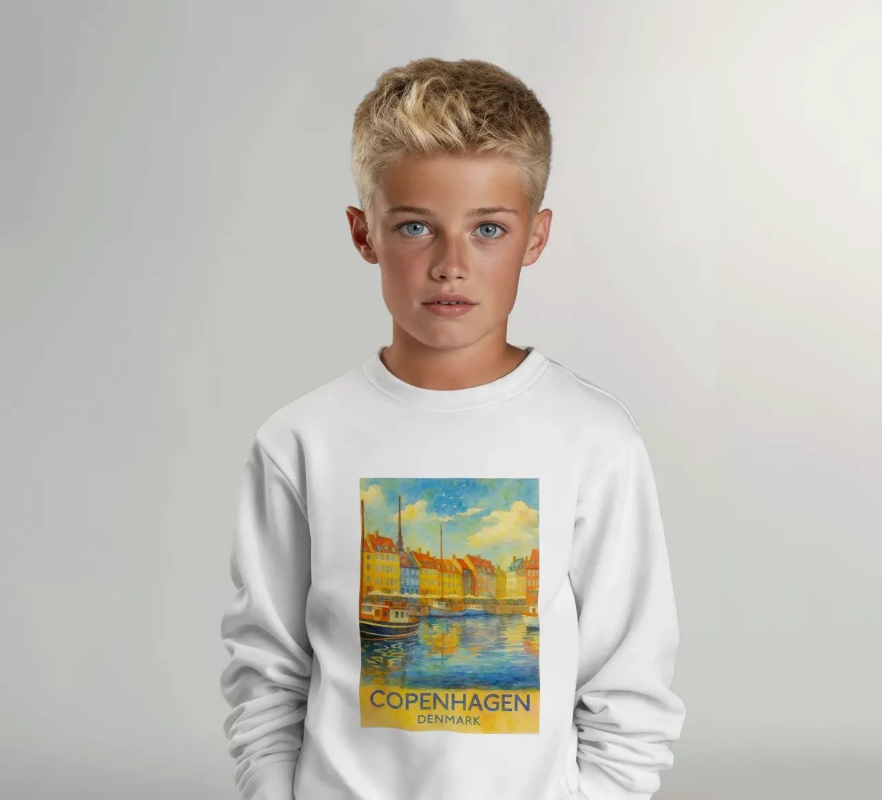 copenaghen danimarca pittura acquerello felpa bambino da lilly