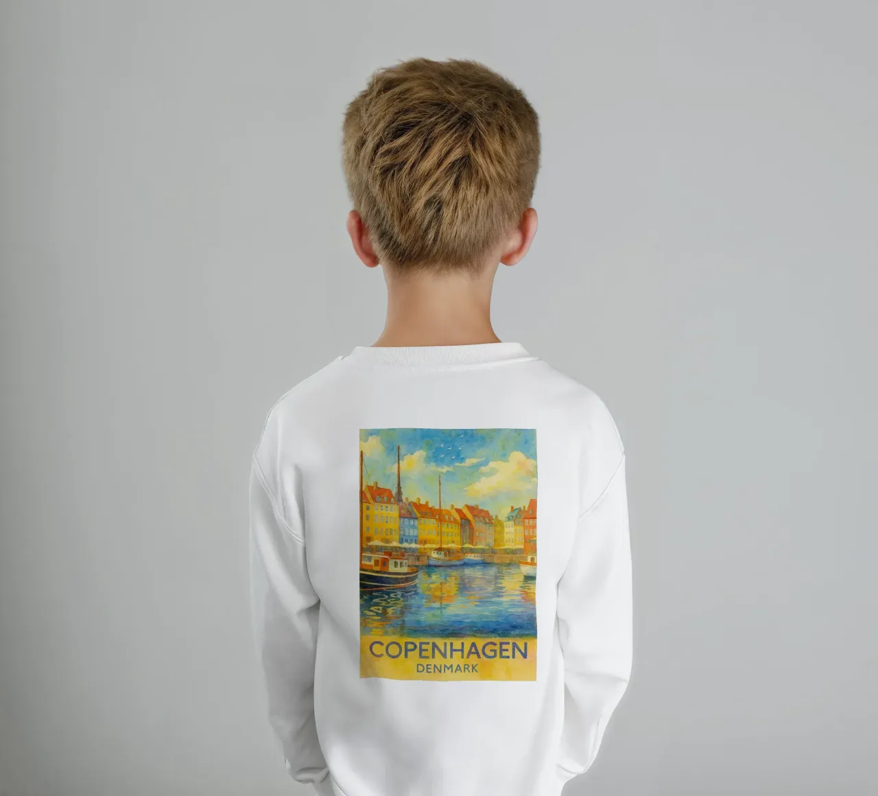 copenaghen danimarca pittura acquerello felpa bambino da lilly
