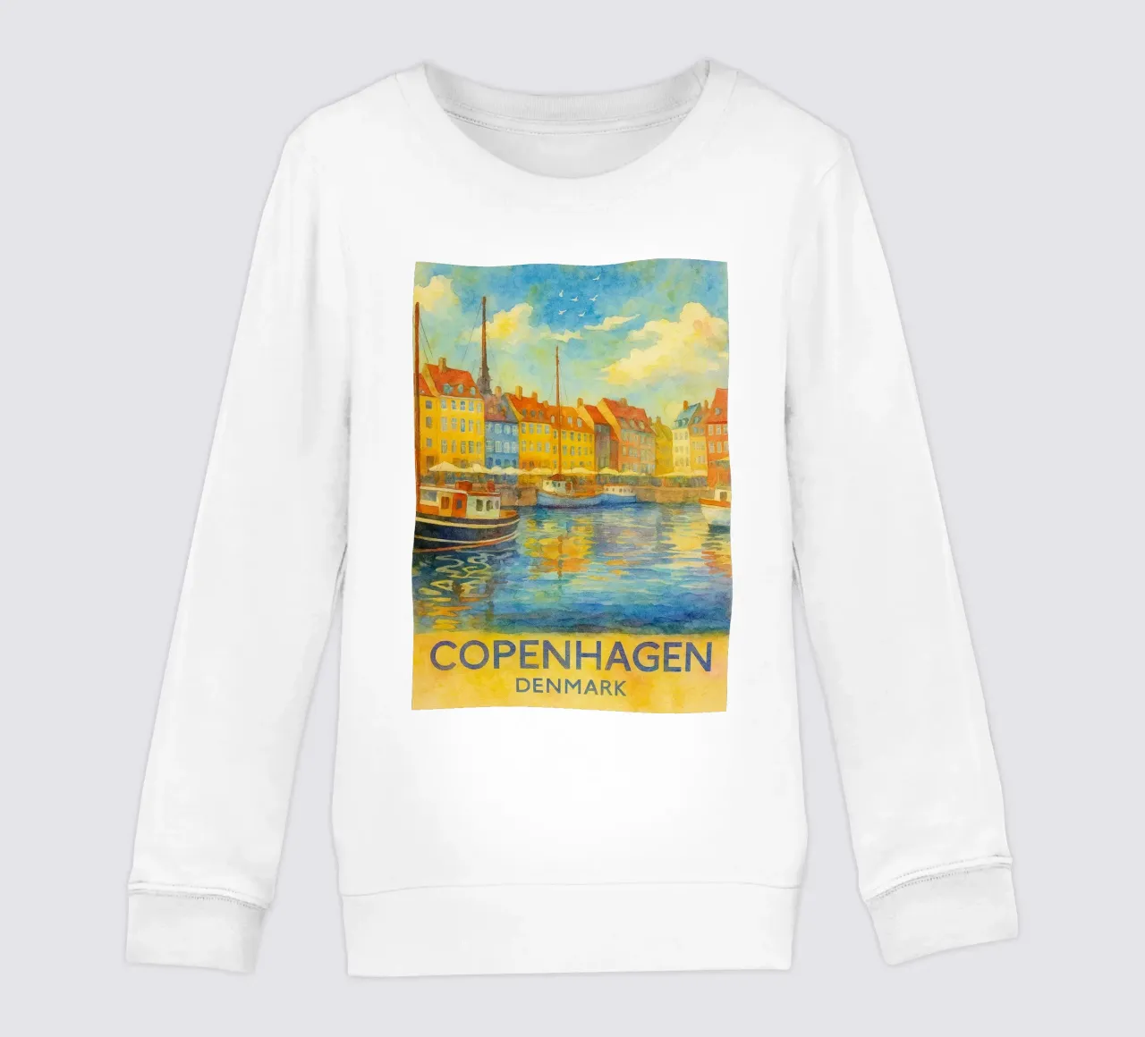 copenaghen danimarca pittura acquerello felpa bambino da lilly