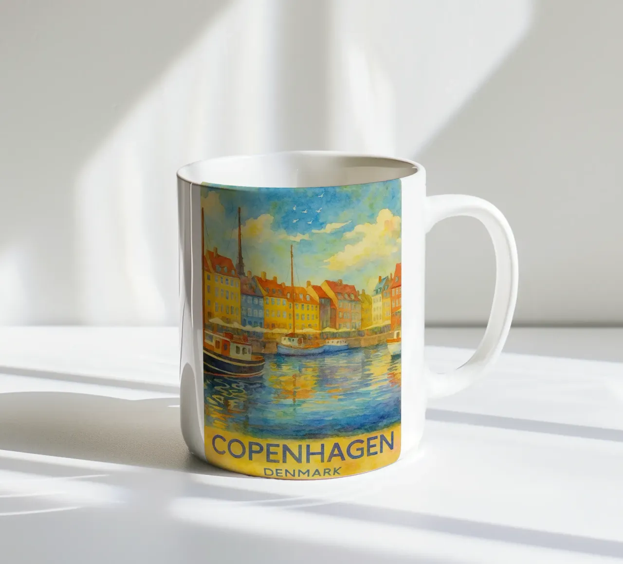 copenaghen danimarca pittura acquerello tazza in ceramica da lilly