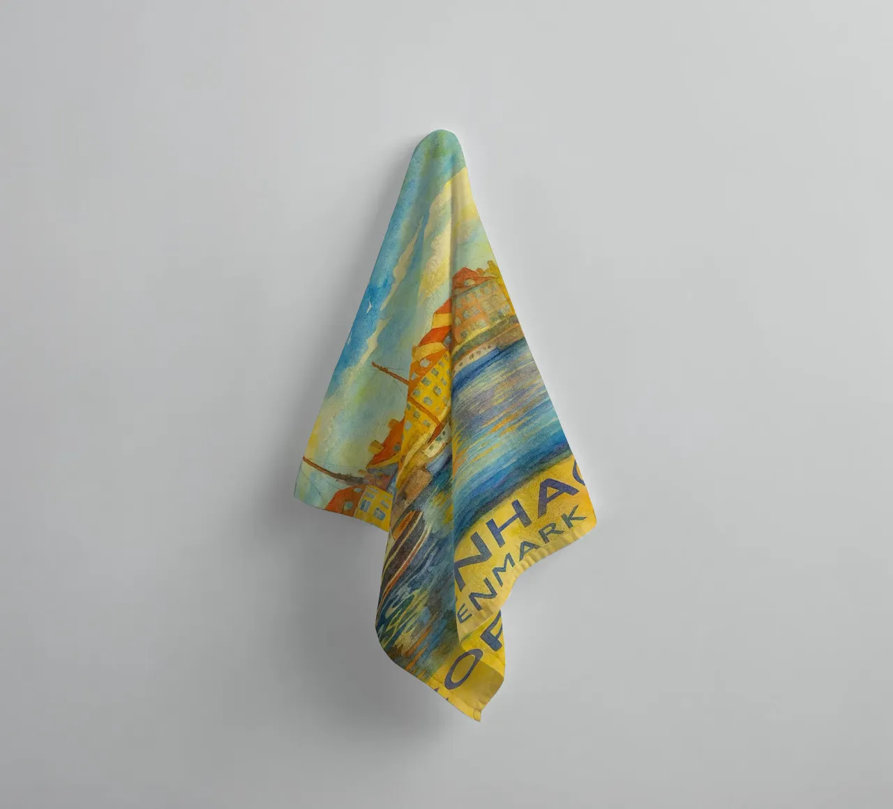 copenaghen danimarca pittura acquerello asciugamano da bagno da lilly