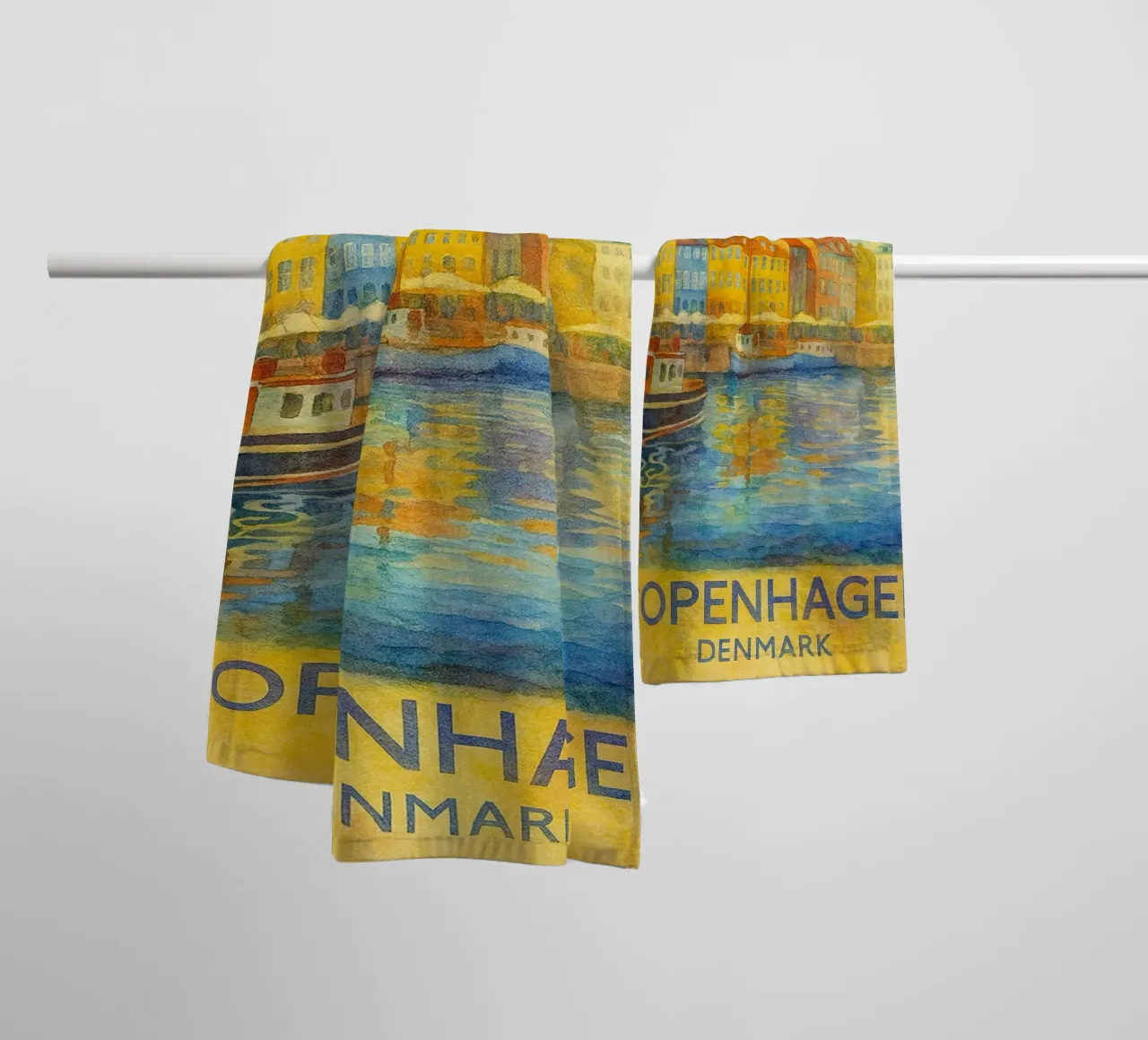 copenaghen danimarca pittura acquerello asciugamano da bagno da lilly