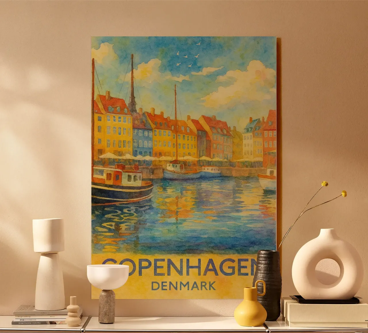 copenaghen danimarca pittura acquerello alluminio dibond da lilly