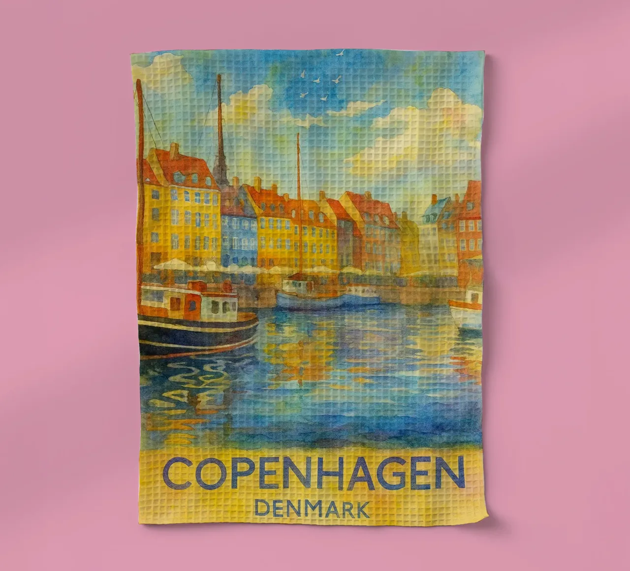 copenaghen danimarca pittura acquerello canovaccio da cucina da lilly