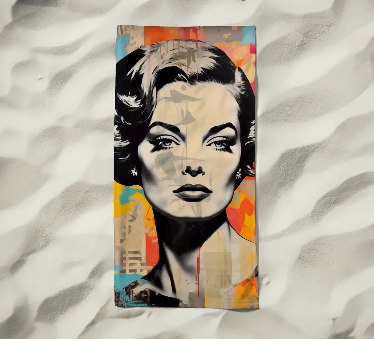 Romy Schneider come icona della pop art telo mare da Autofocus