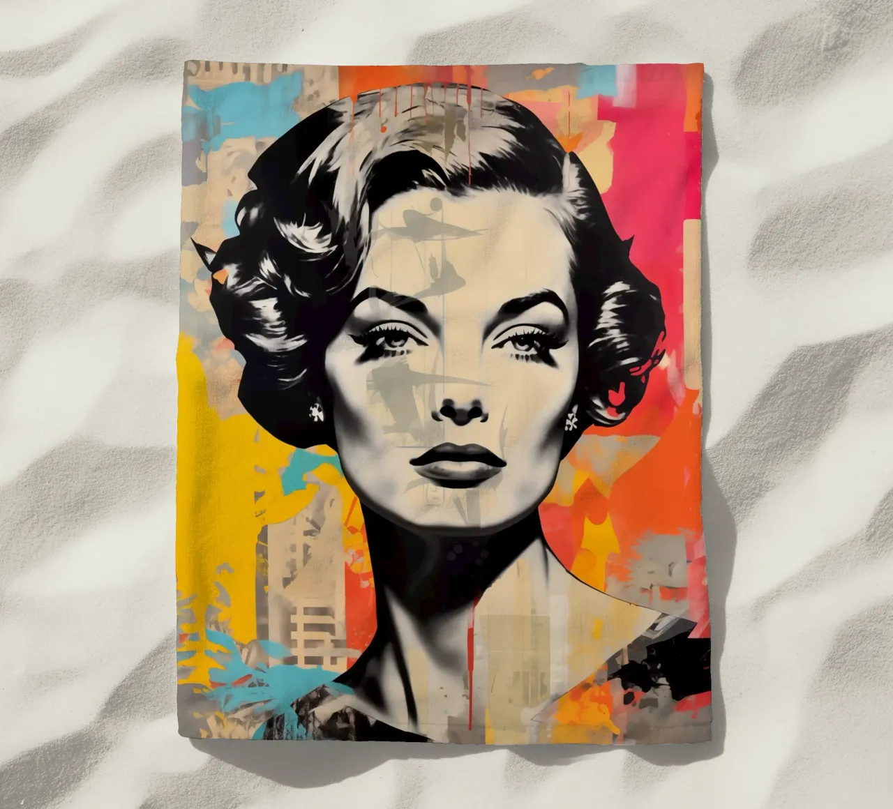Romy Schneider come icona della pop art telo mare da Autofocus