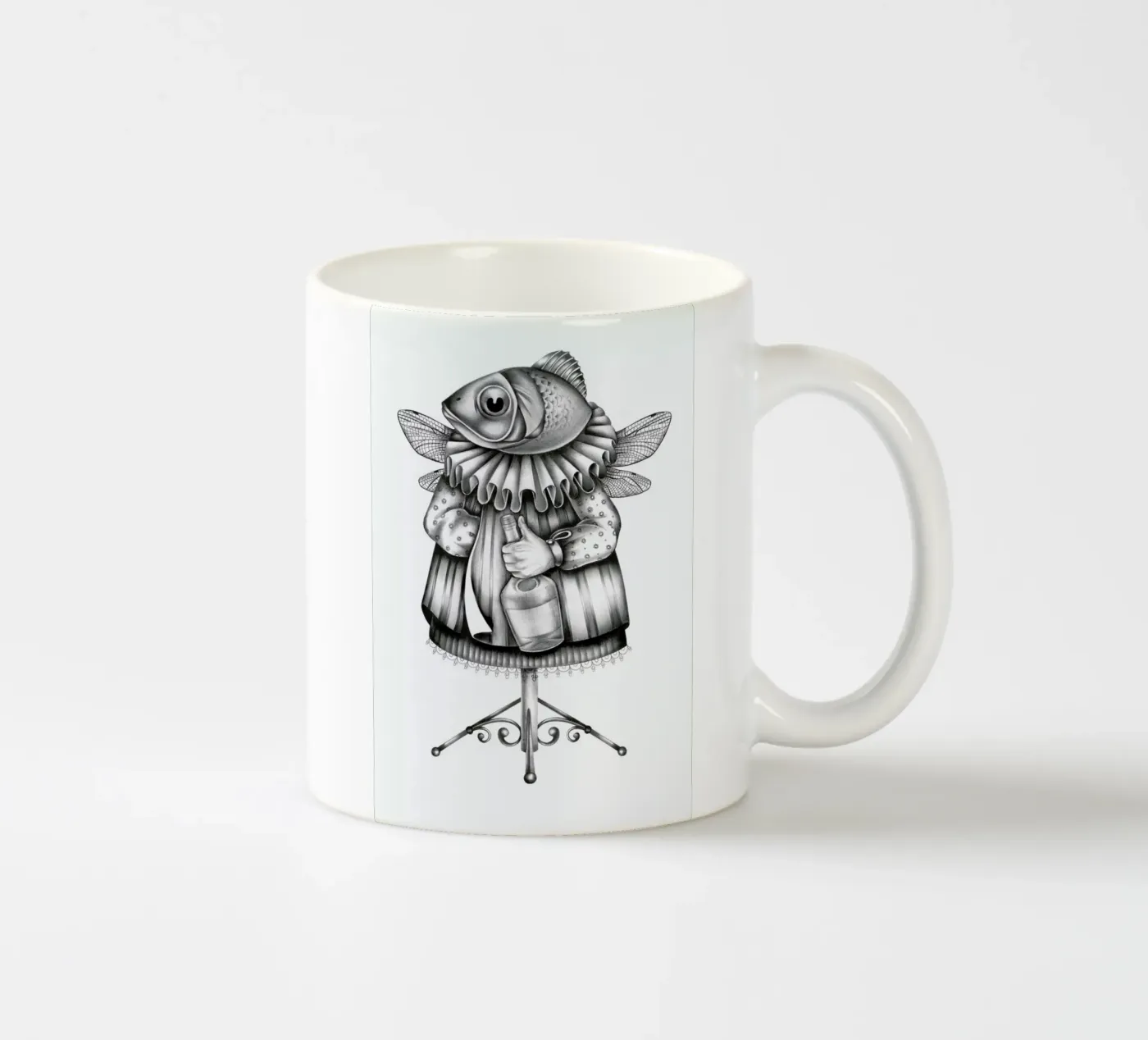 Fish ceramic mug by Maria Vdovichenko