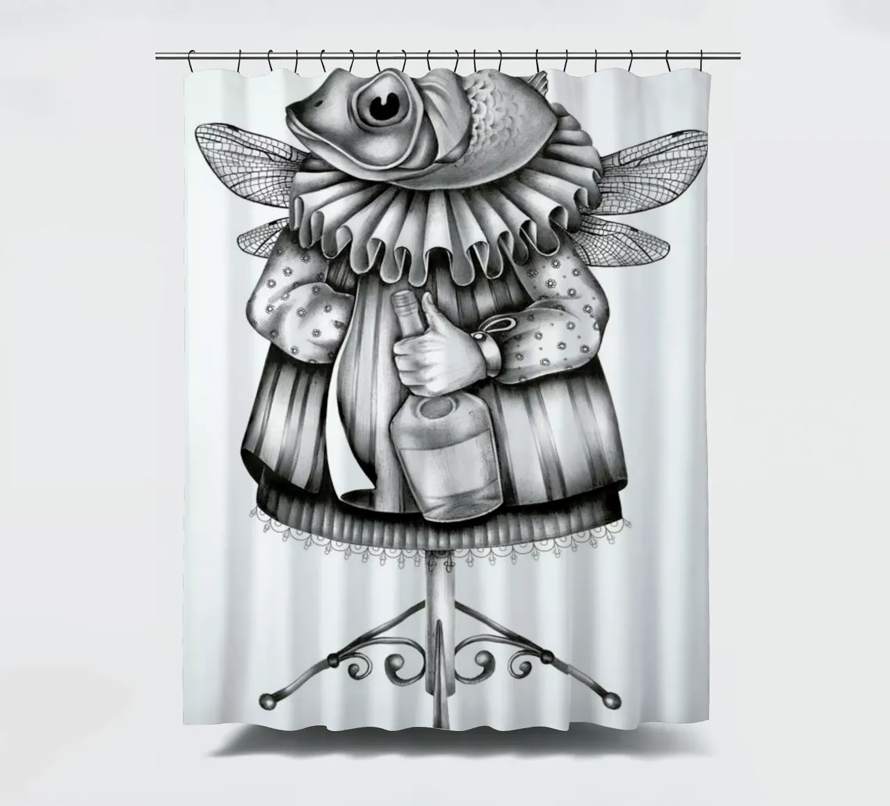 Fish shower curtain by Maria Vdovichenko