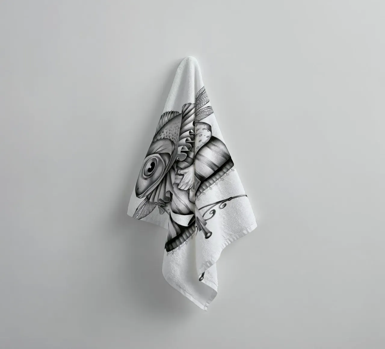 Fish towel by Maria Vdovichenko