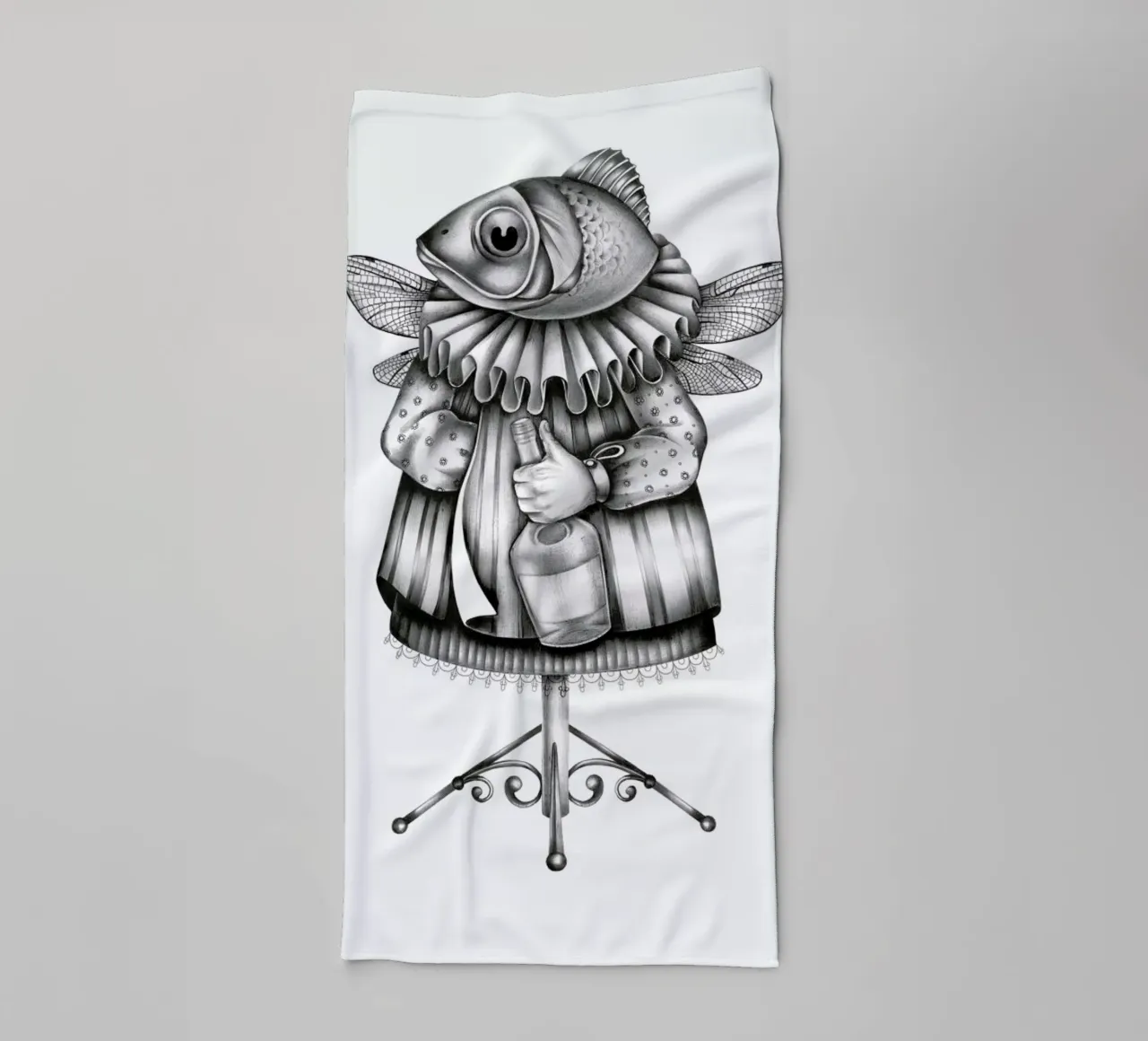 Fish towel by Maria Vdovichenko