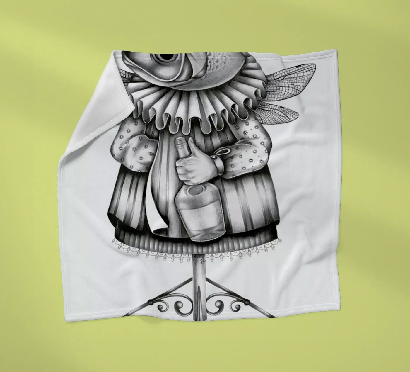 Fish fleece blanket by Maria Vdovichenko