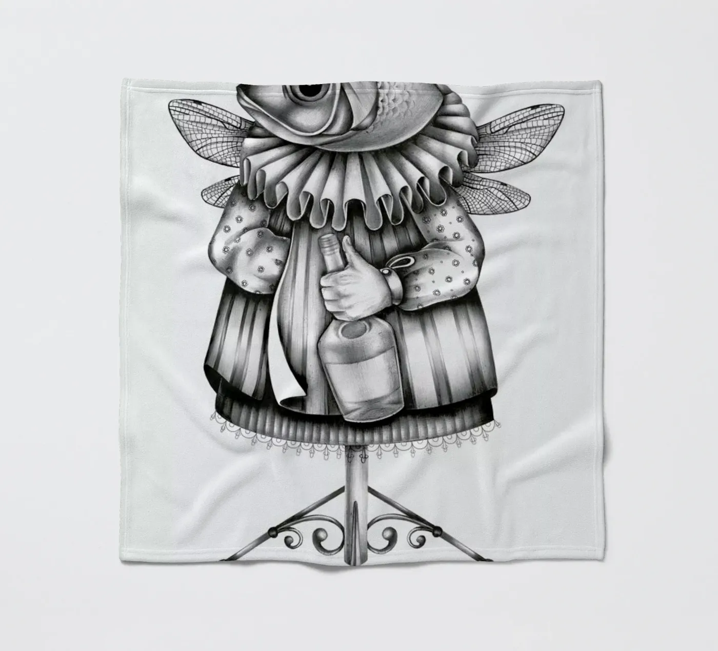 Fish fleece blanket by Maria Vdovichenko