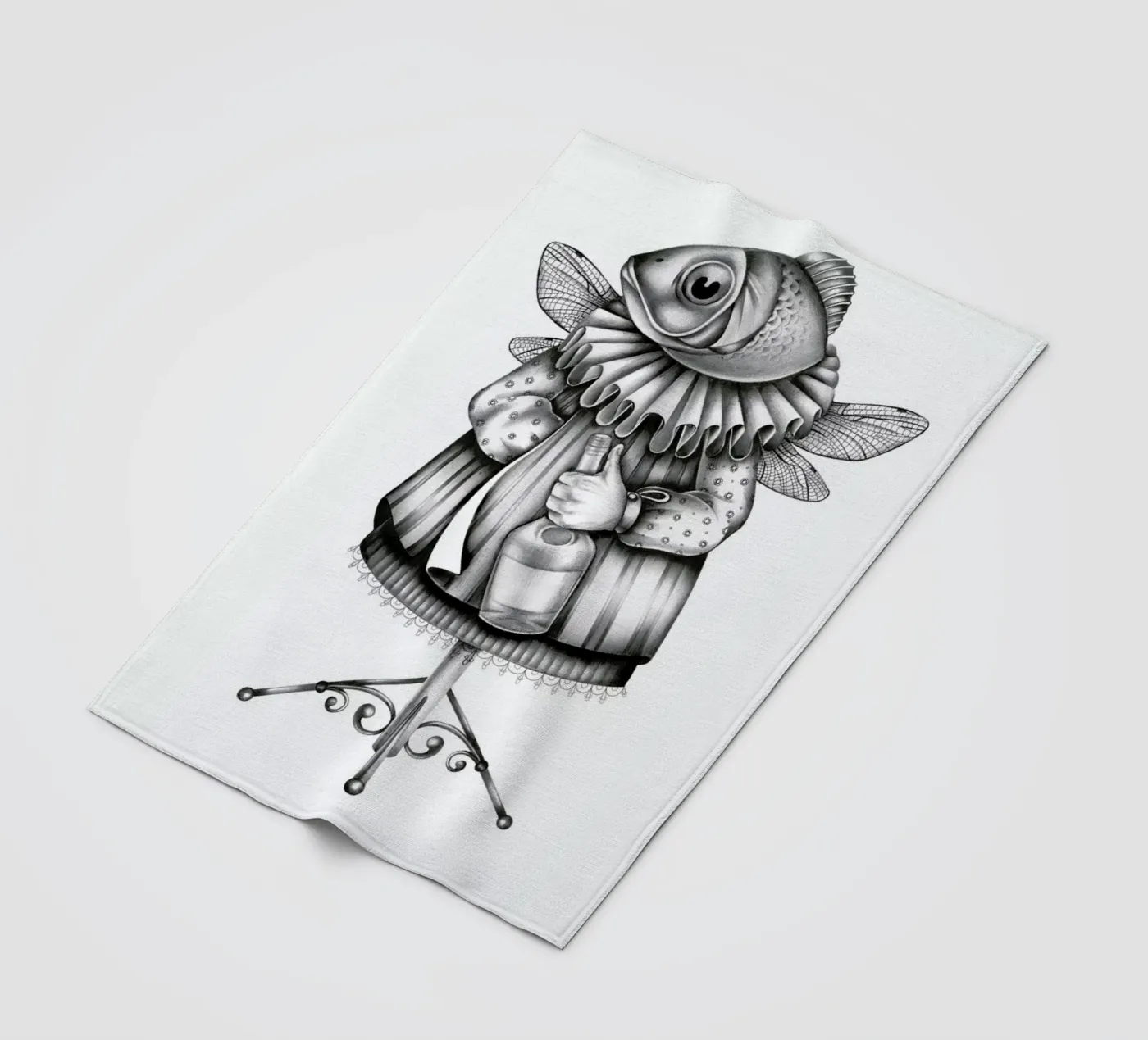 Fish fleece blanket by Maria Vdovichenko