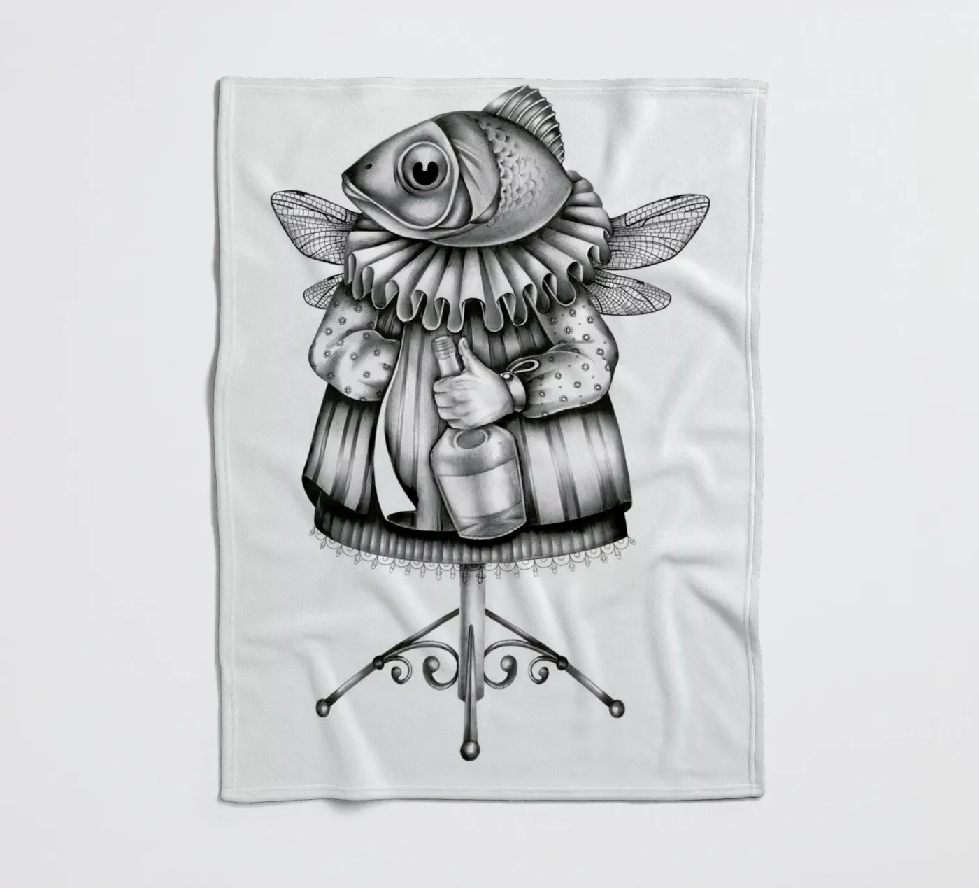 Fish fleece blanket by Maria Vdovichenko