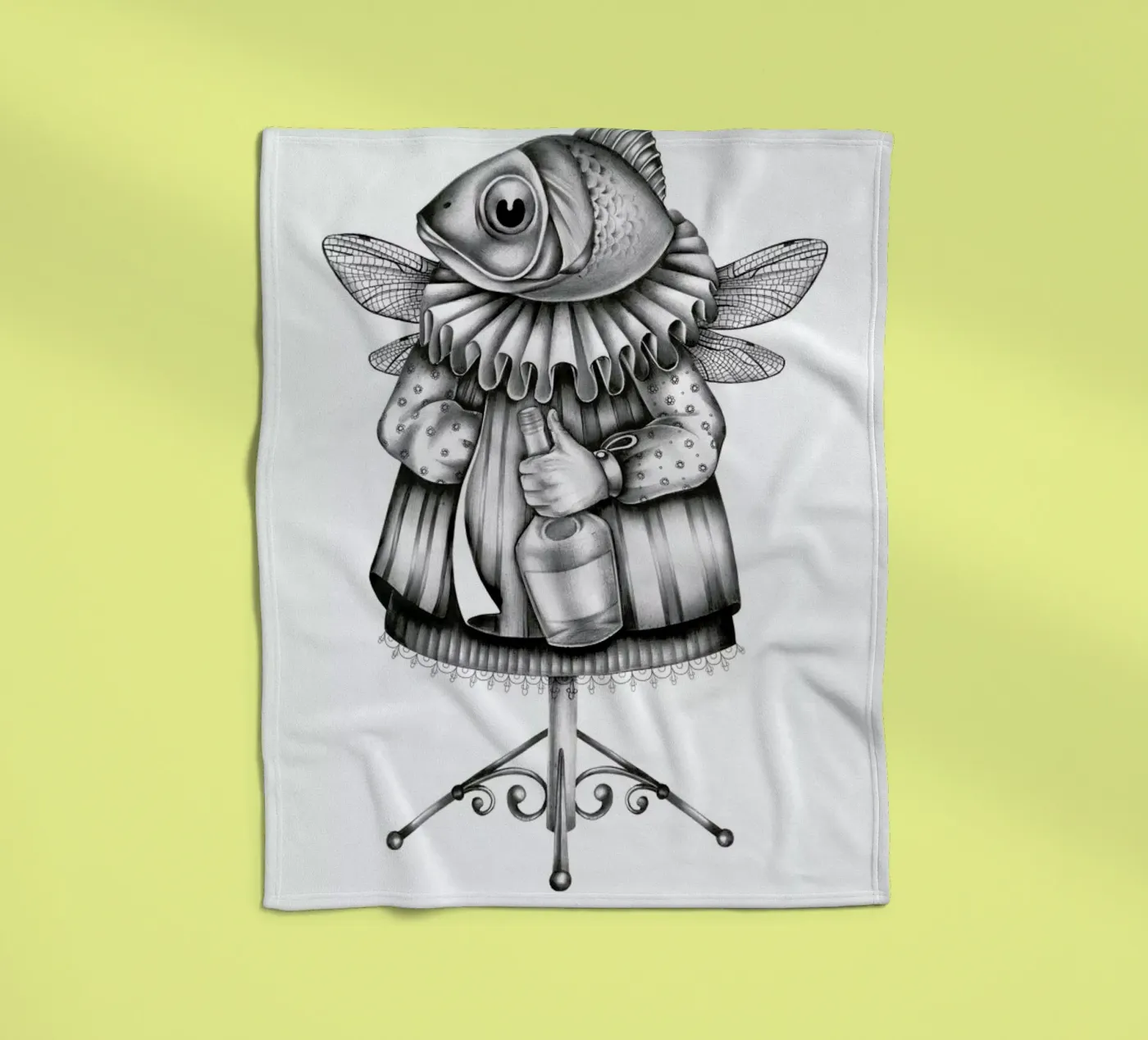 Fish fleece blanket by Maria Vdovichenko