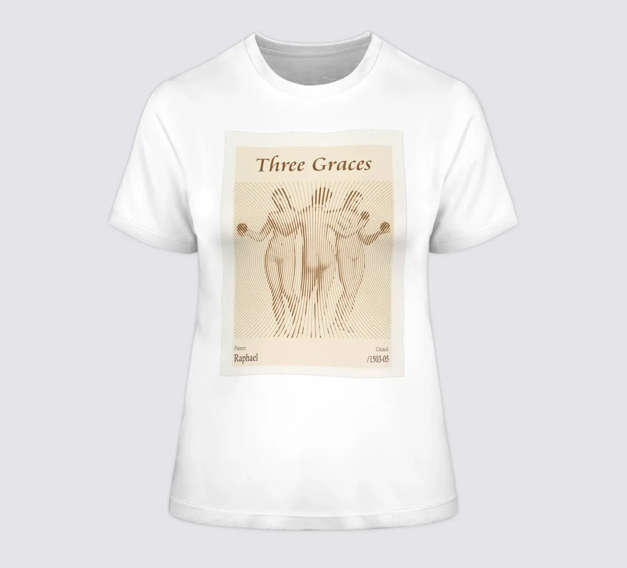 Three Graces by Raphael women's fitted t-shirt by Doa Project