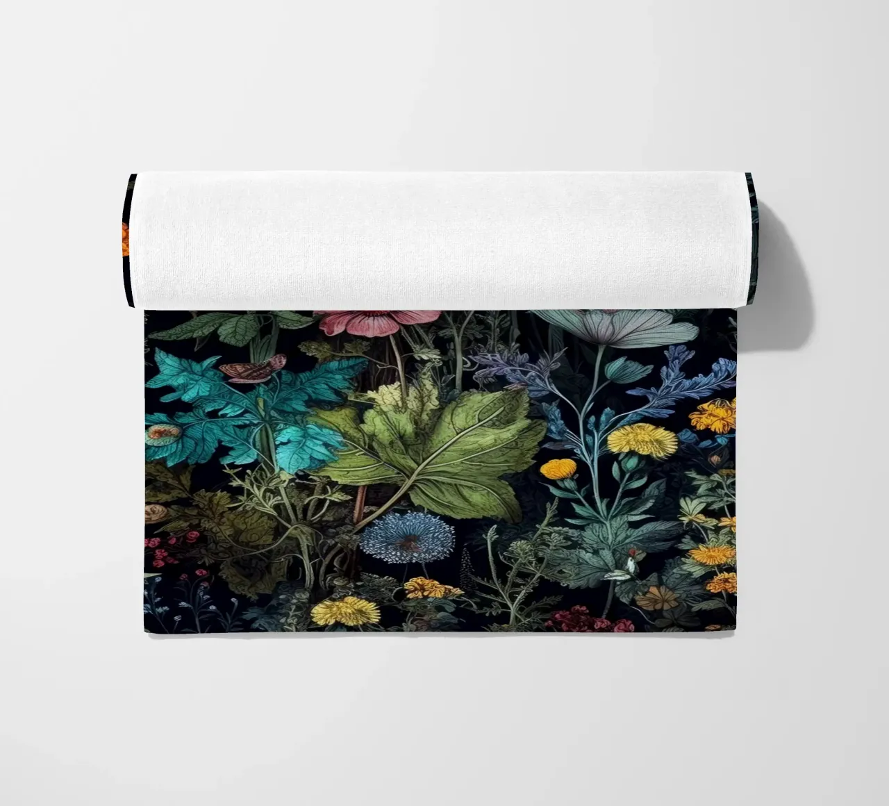 Flowers meadow nature art A beach towel by Justyna Jaszke JBJart