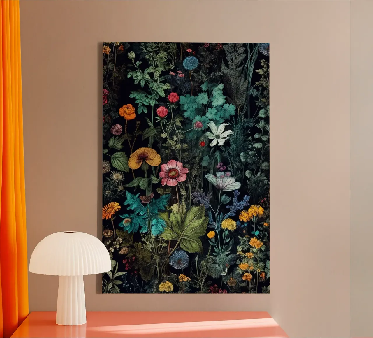Bloemen weide natuur kunst A canvas met Baklijst van Justyna Jaszke JBJart