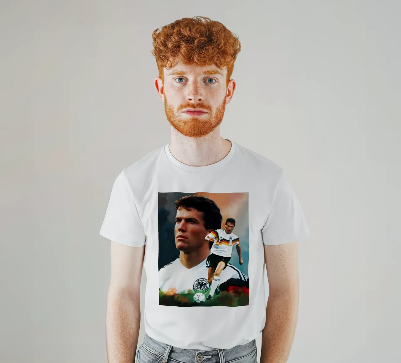 Lothar Matthaus, la leggenda t-shirt da Lembayung art