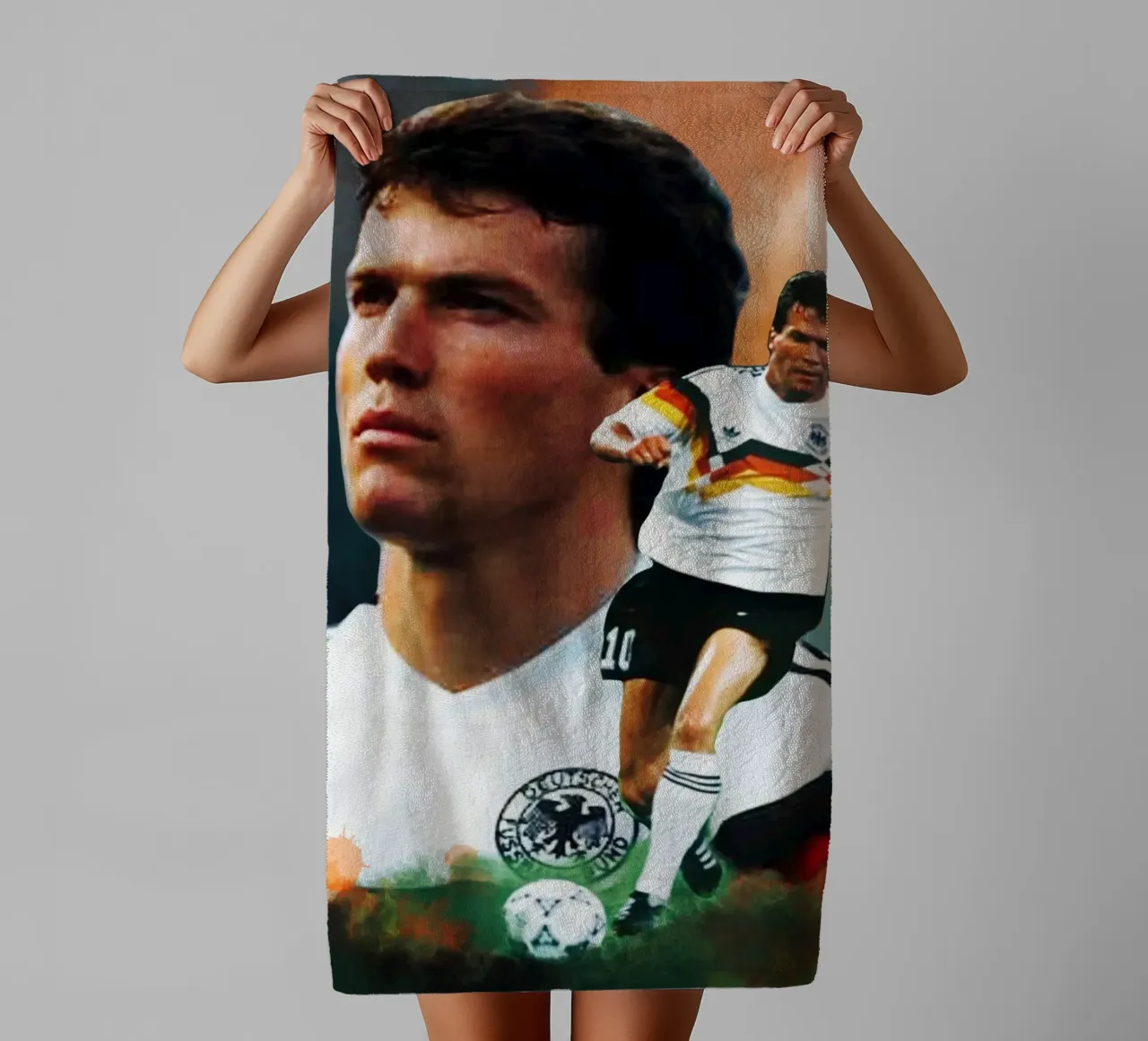Lothar Matthaus the legend towel by Lembayung art