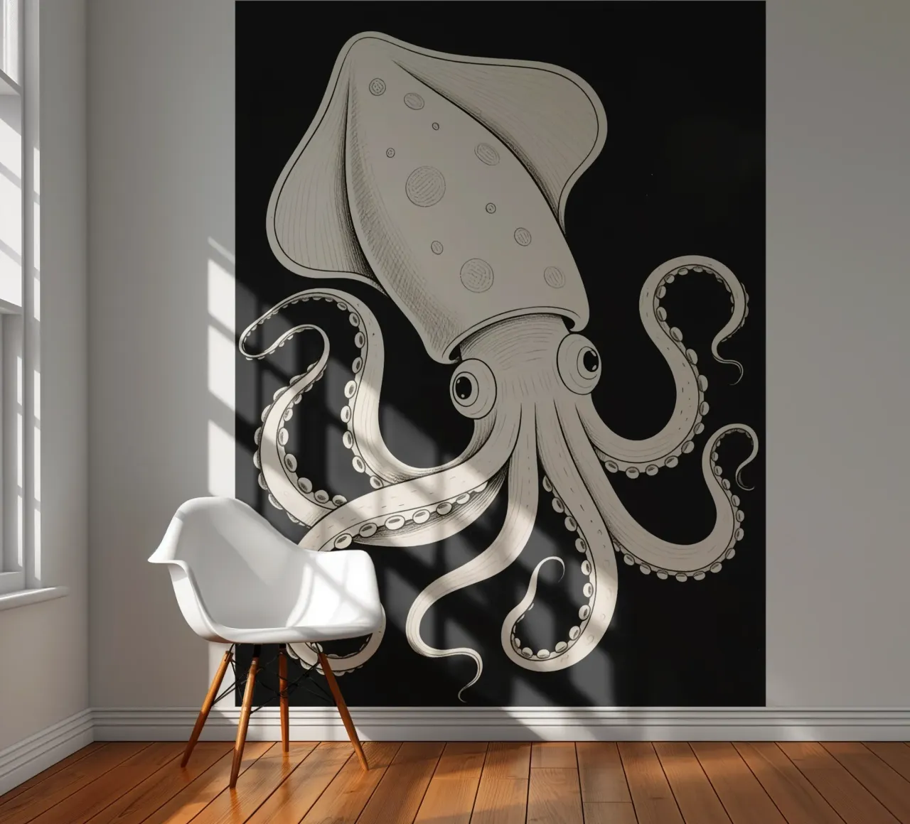 Inktvis fotobehang van knowledge