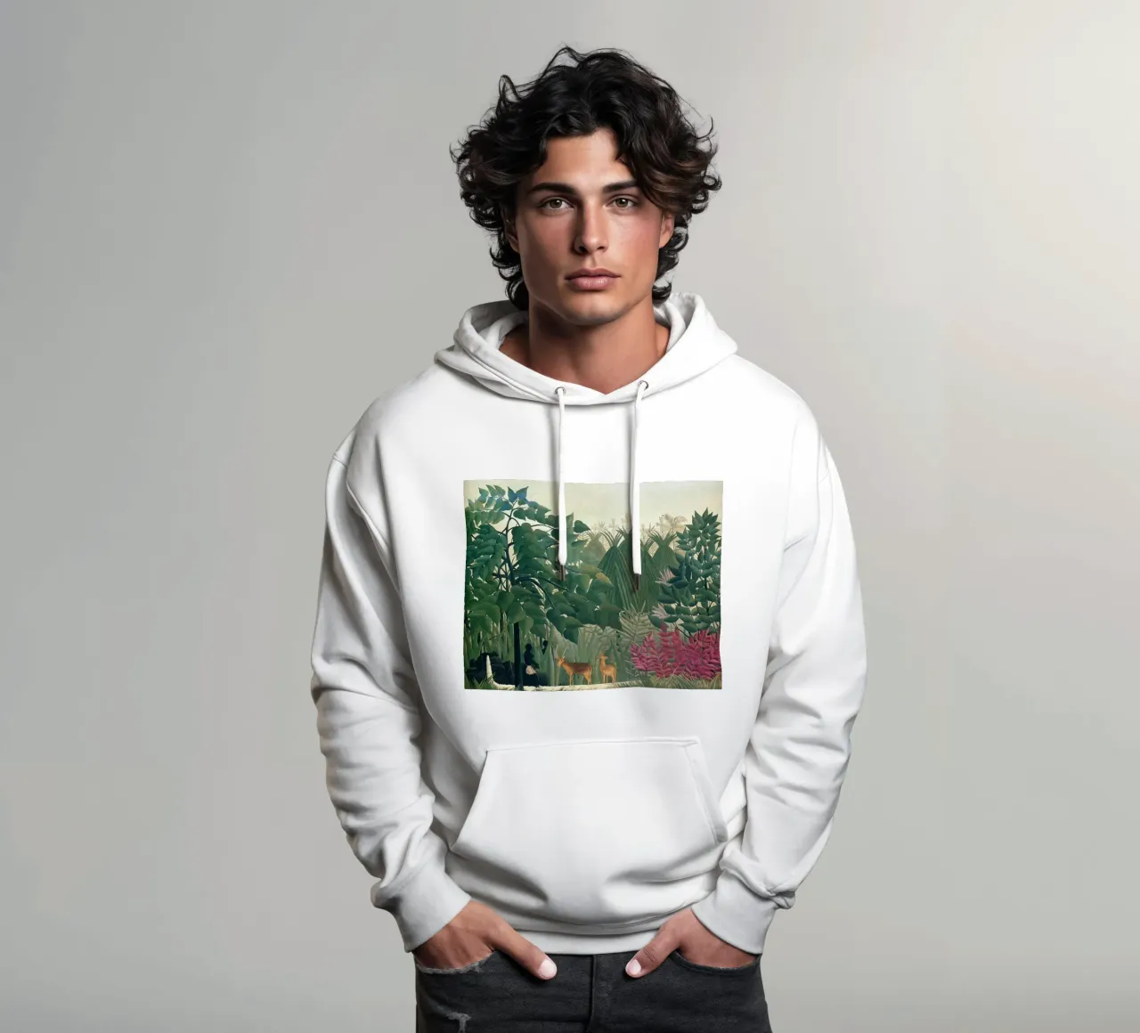Henri Rousseau - Due cervi felpa con cappuccio da Family ARTWORK