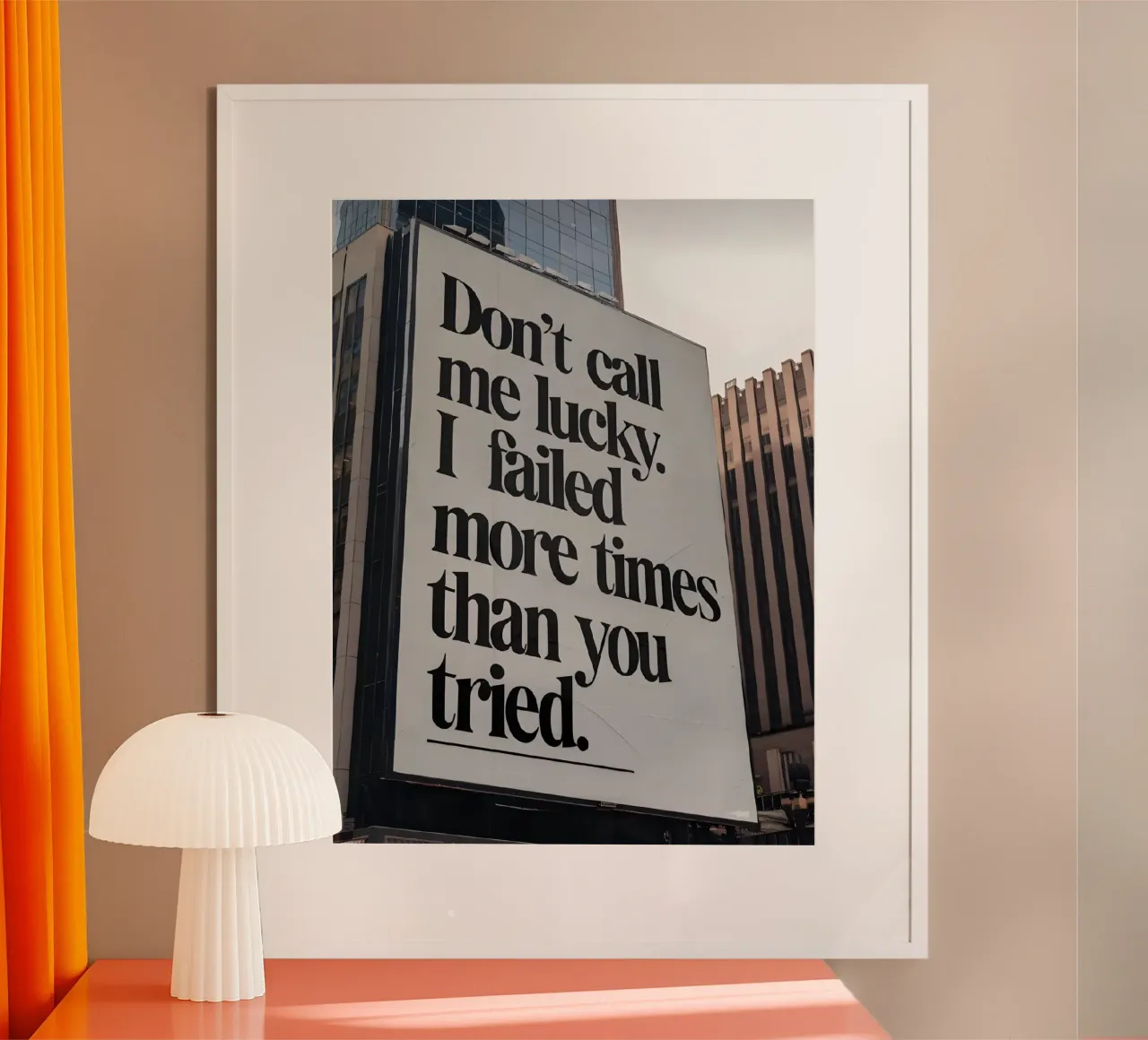 Don't call me lucky. failed more times than you tried. carta hahnemühle da Type & Tape