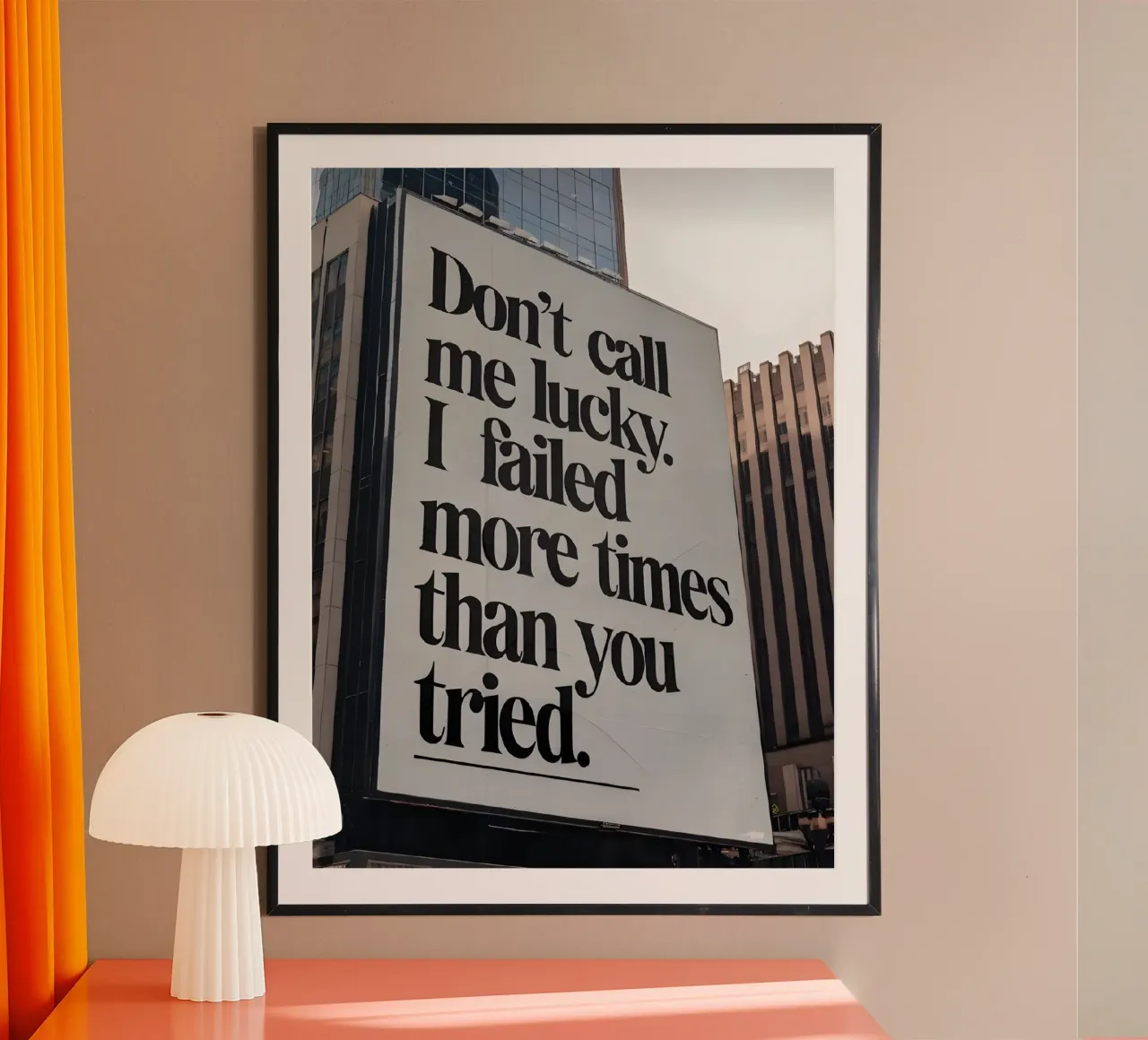 Don't call me lucky. failed more times than you tried. carta hahnemühle da Type & Tape