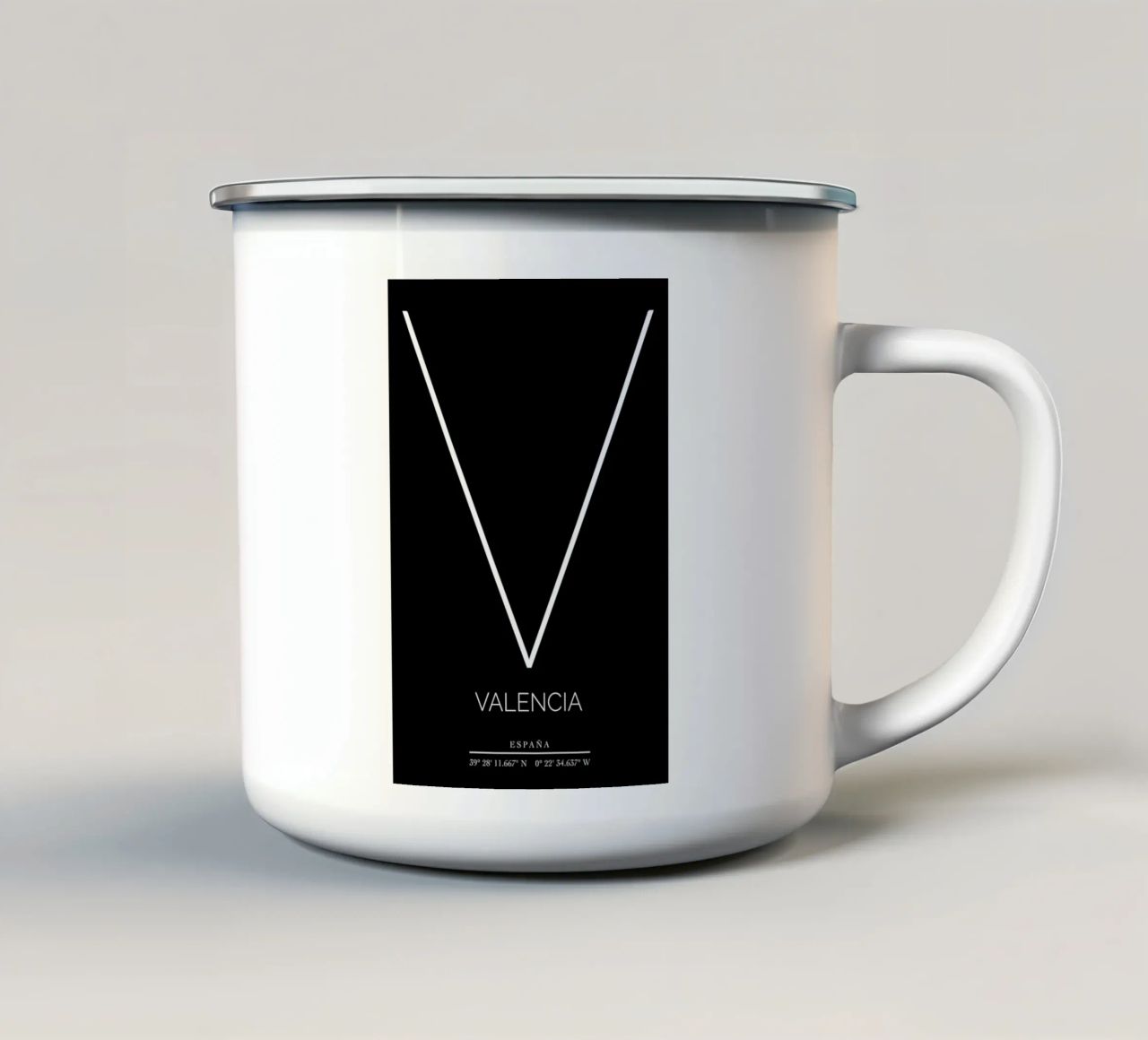VALENCIA - nero tazza in smalto da CityLights