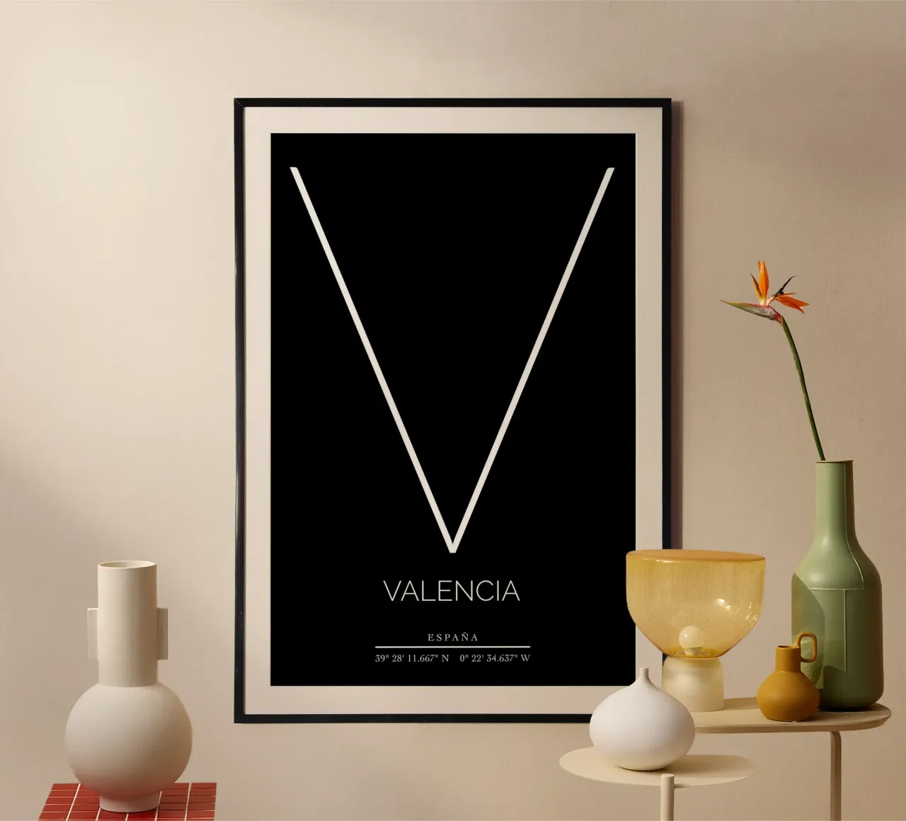 VALENCIA - nero poster con telaio in alluminio da CityLights