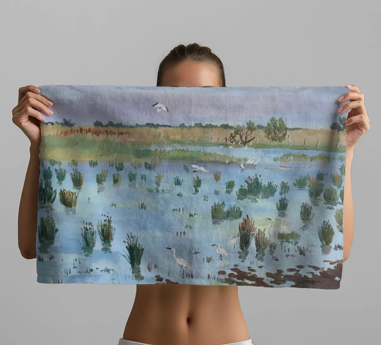 Springtime in the Camargue towel by Peteriespinoza Studio