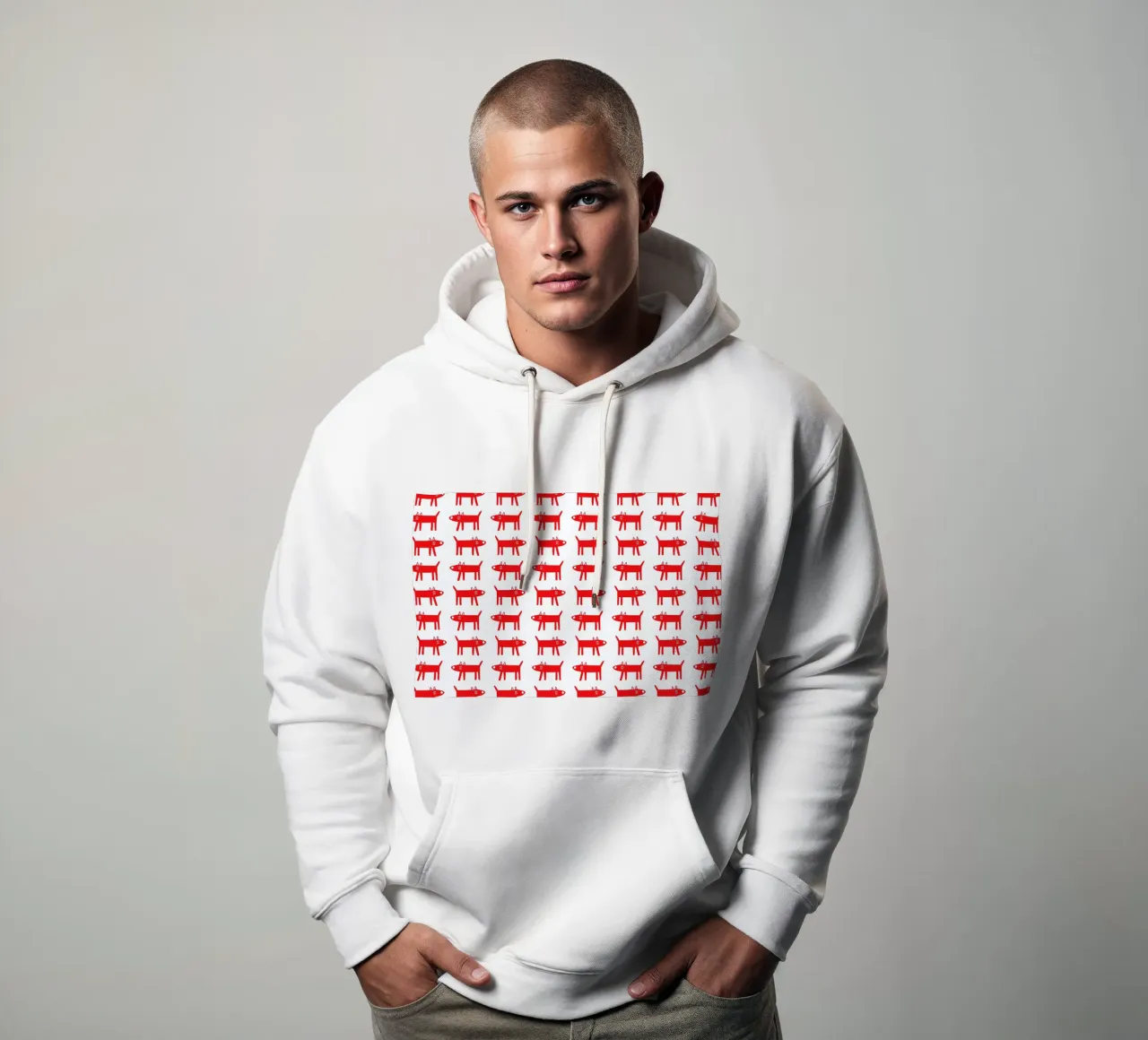 dog pattern 2 felpa con cappuccio da Studio Teer