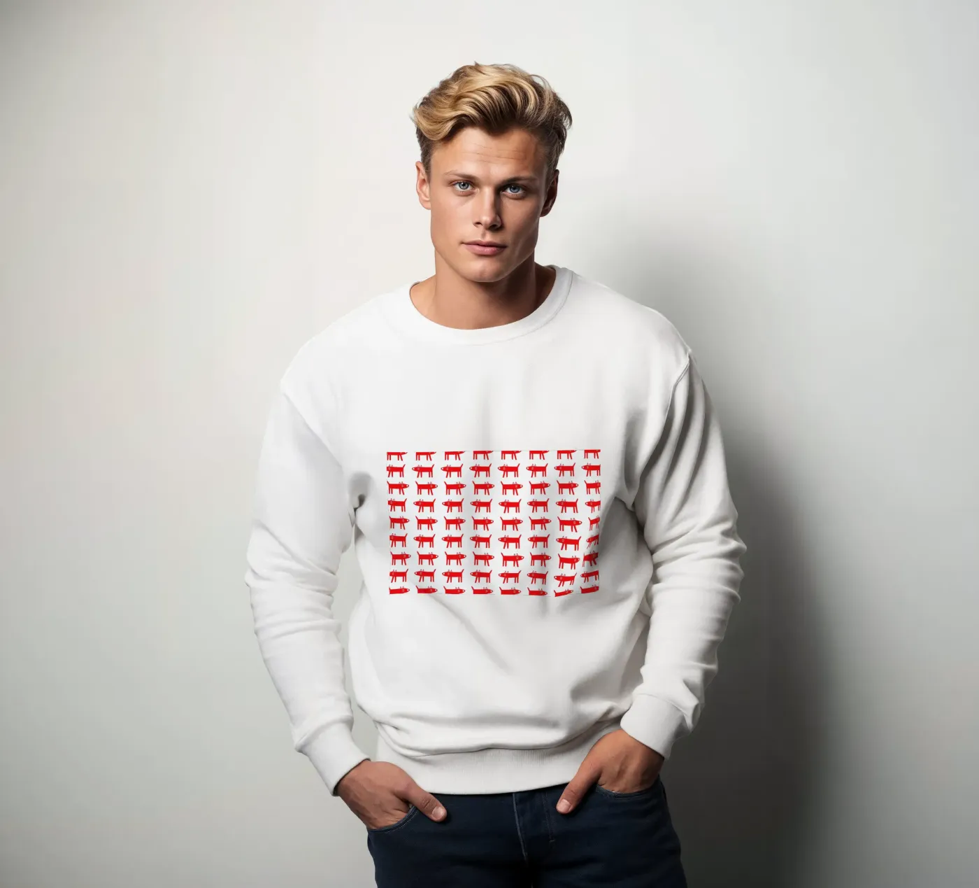 dog pattern 2 sweatshirt van Studio Teer