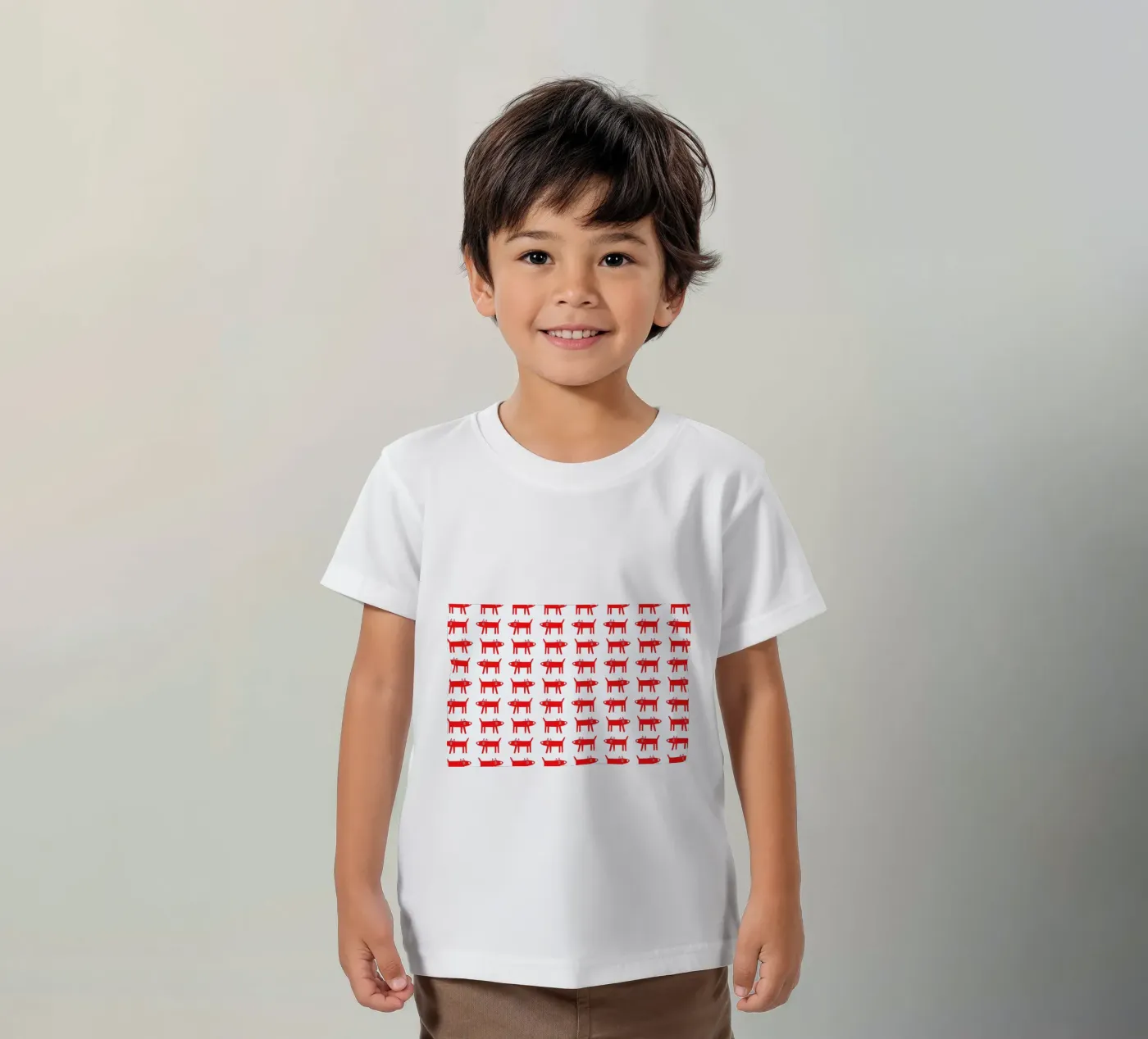 dog pattern 2 kinder t-shirt van Studio Teer