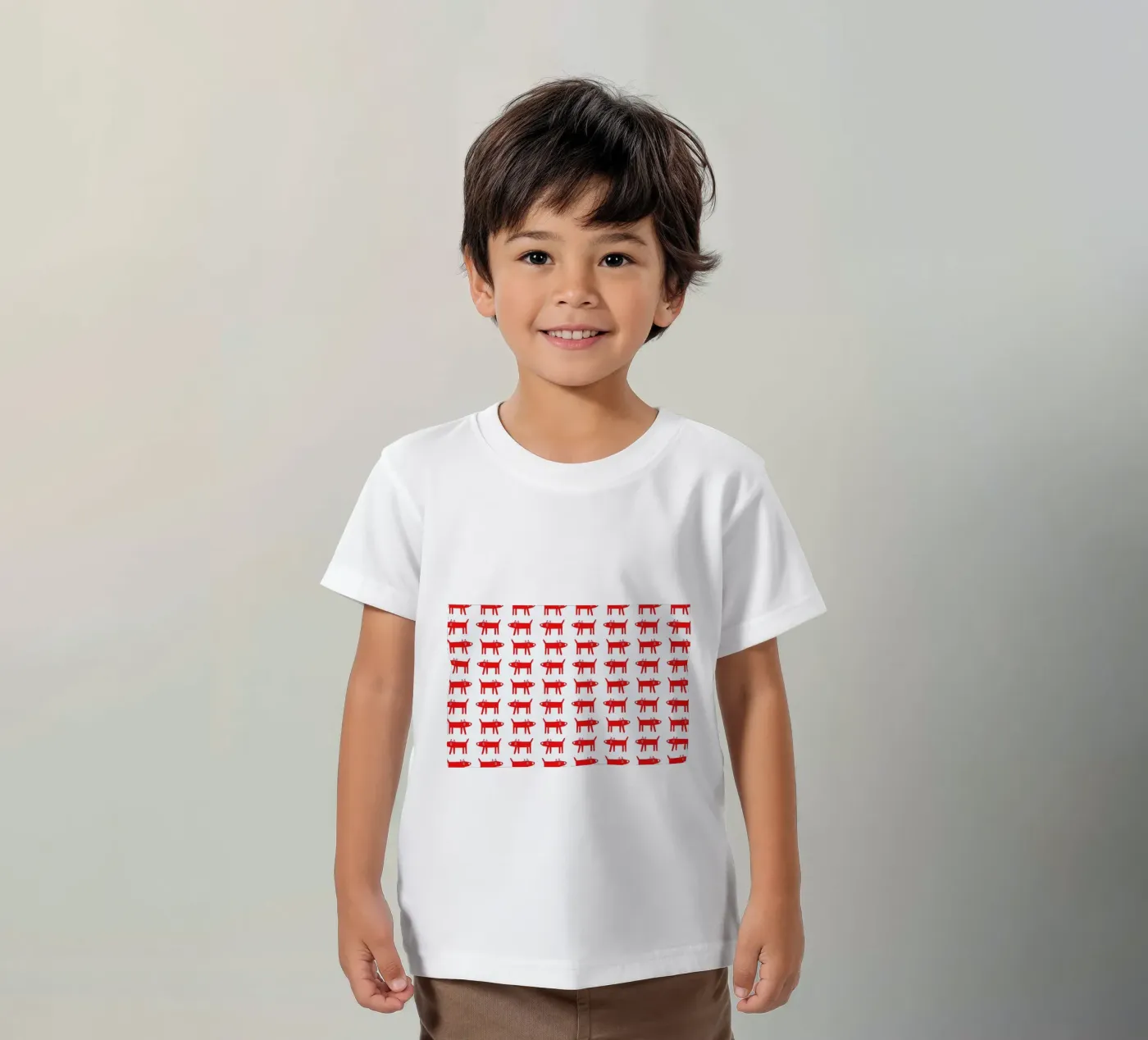 dog pattern 2 kinder t-shirt van Studio Teer