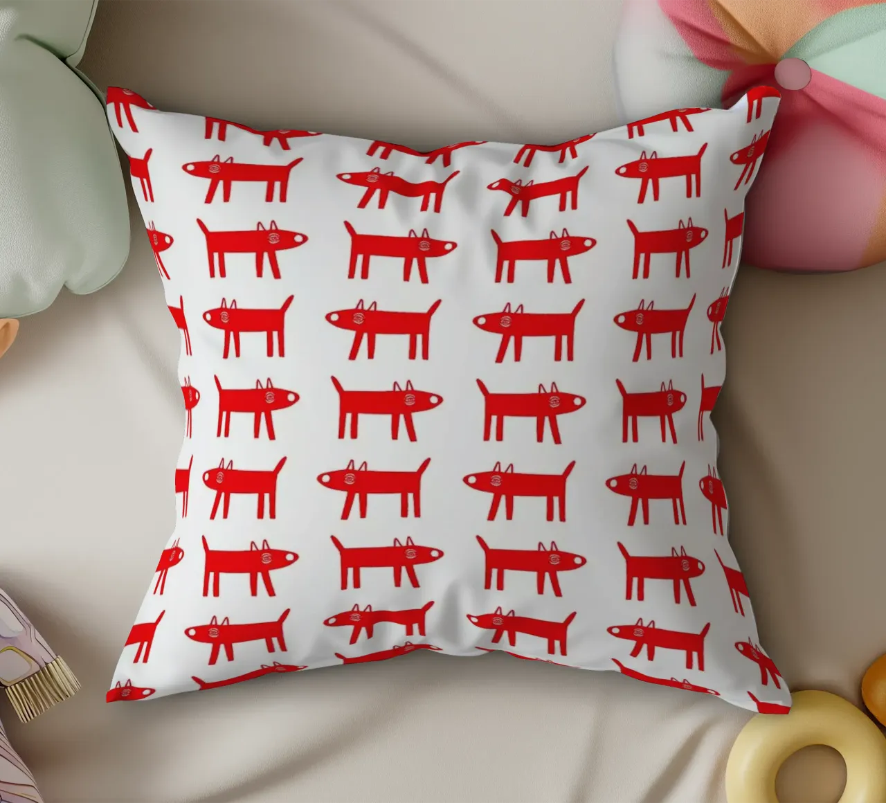 dog pattern 2 cuscino da Studio Teer