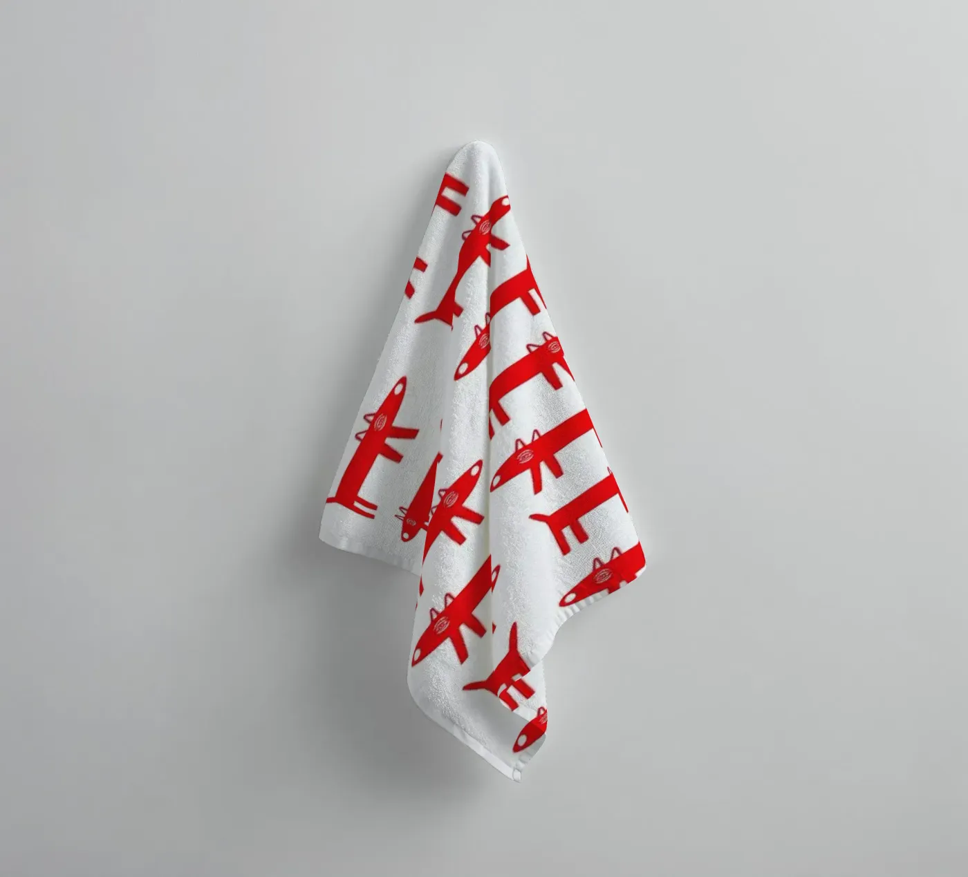 dog pattern 2 badhanddoek van Studio Teer