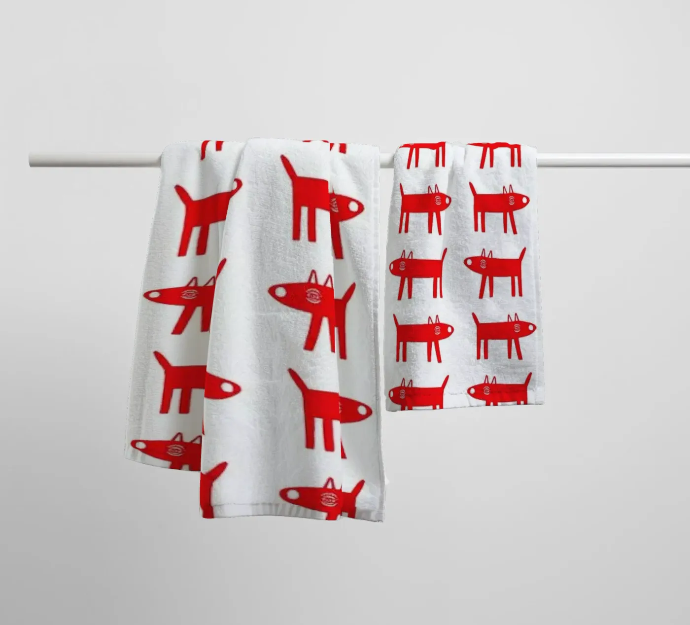 dog pattern 2 badhanddoek van Studio Teer
