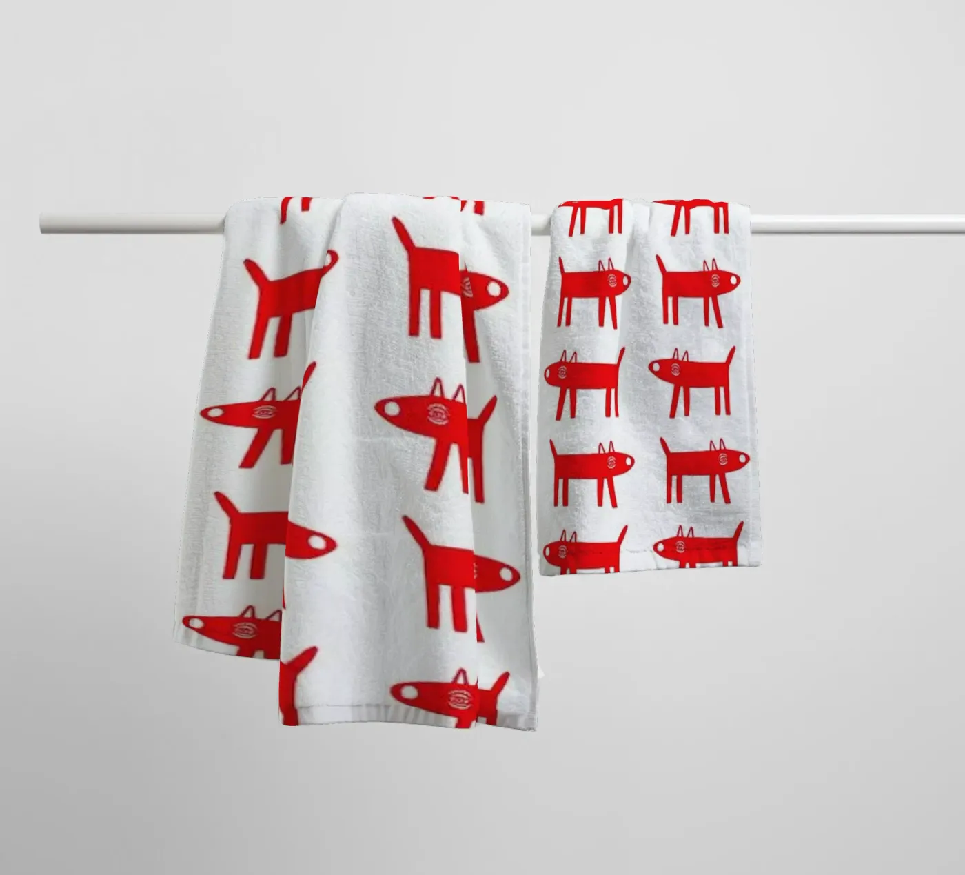 dog pattern 2 badhanddoek van Studio Teer