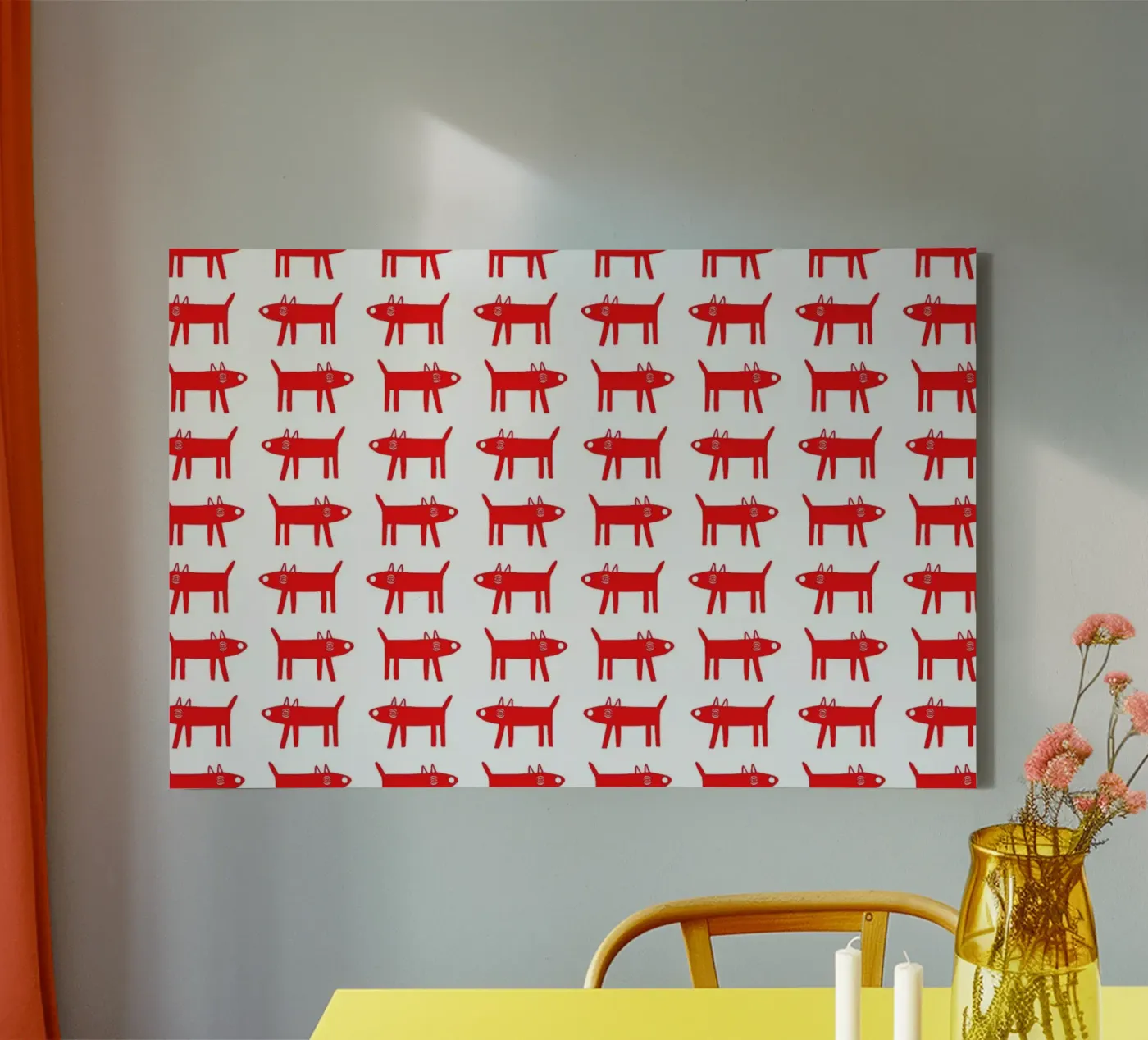 dog pattern 2 canvas van Studio Teer