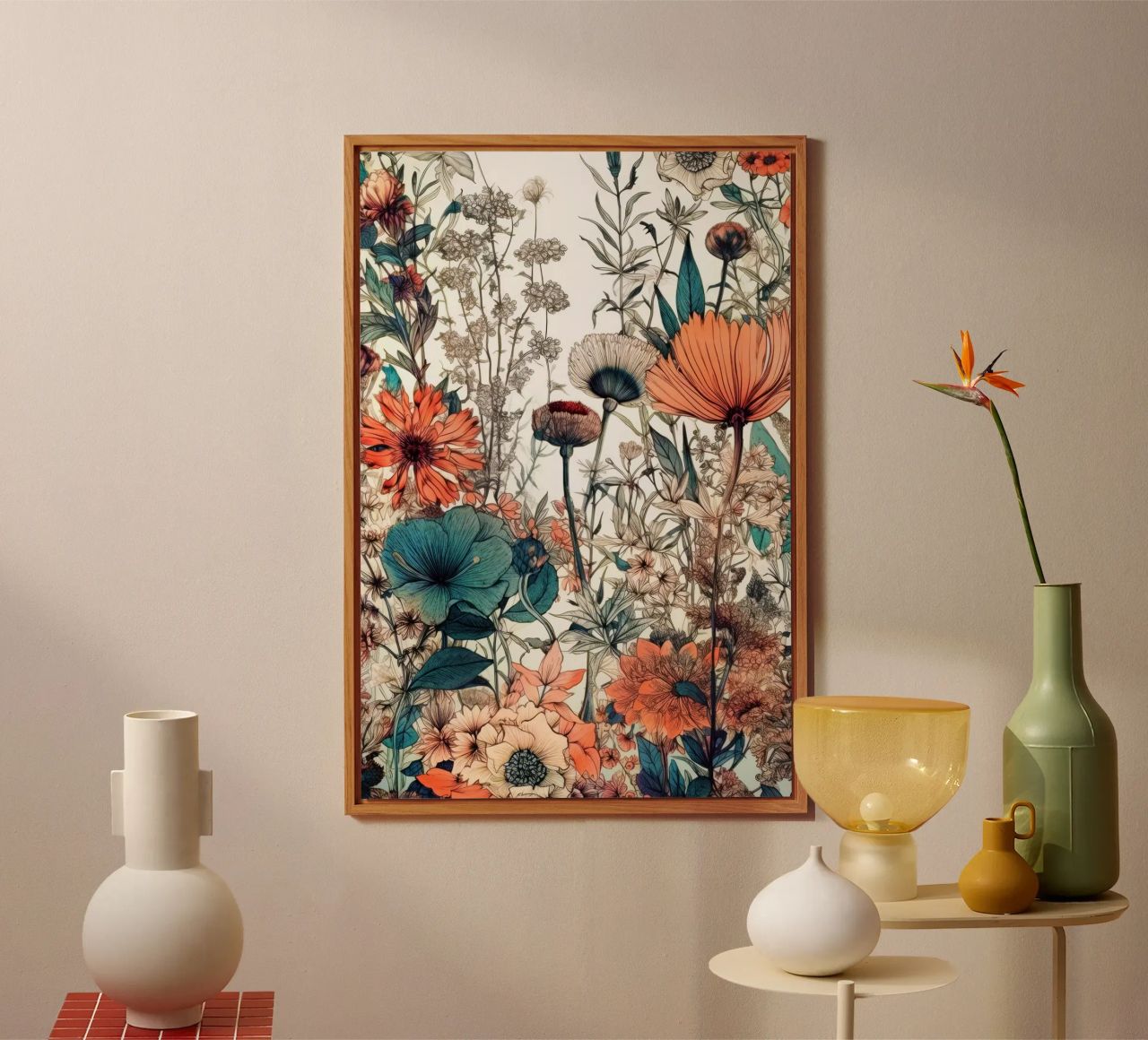 Flowers meadow nature art C forex plate by Justyna Jaszke JBJart
