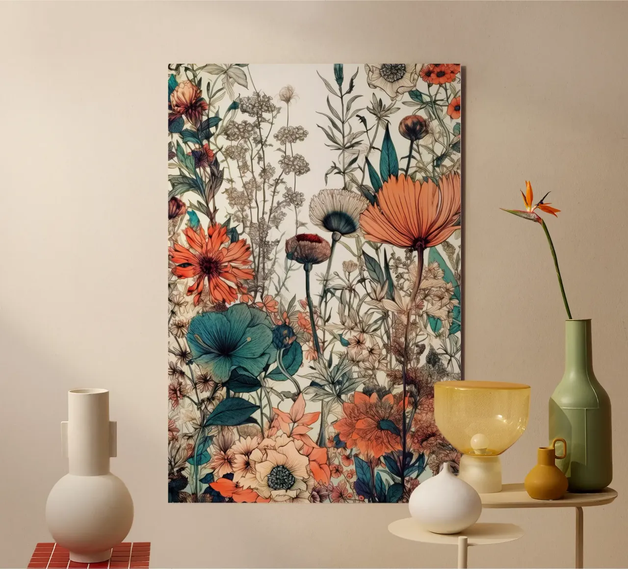 Flowers meadow nature art C forex plate by Justyna Jaszke JBJart