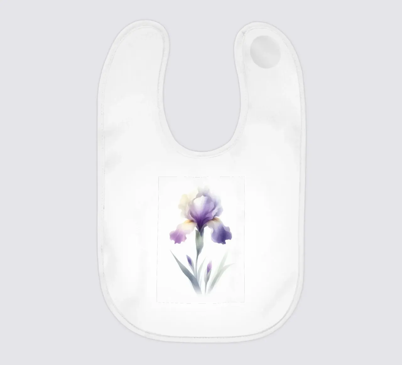 Illustrazione acquerello minimalista di un fiore di iris bavaglino da Bloom And Brush
