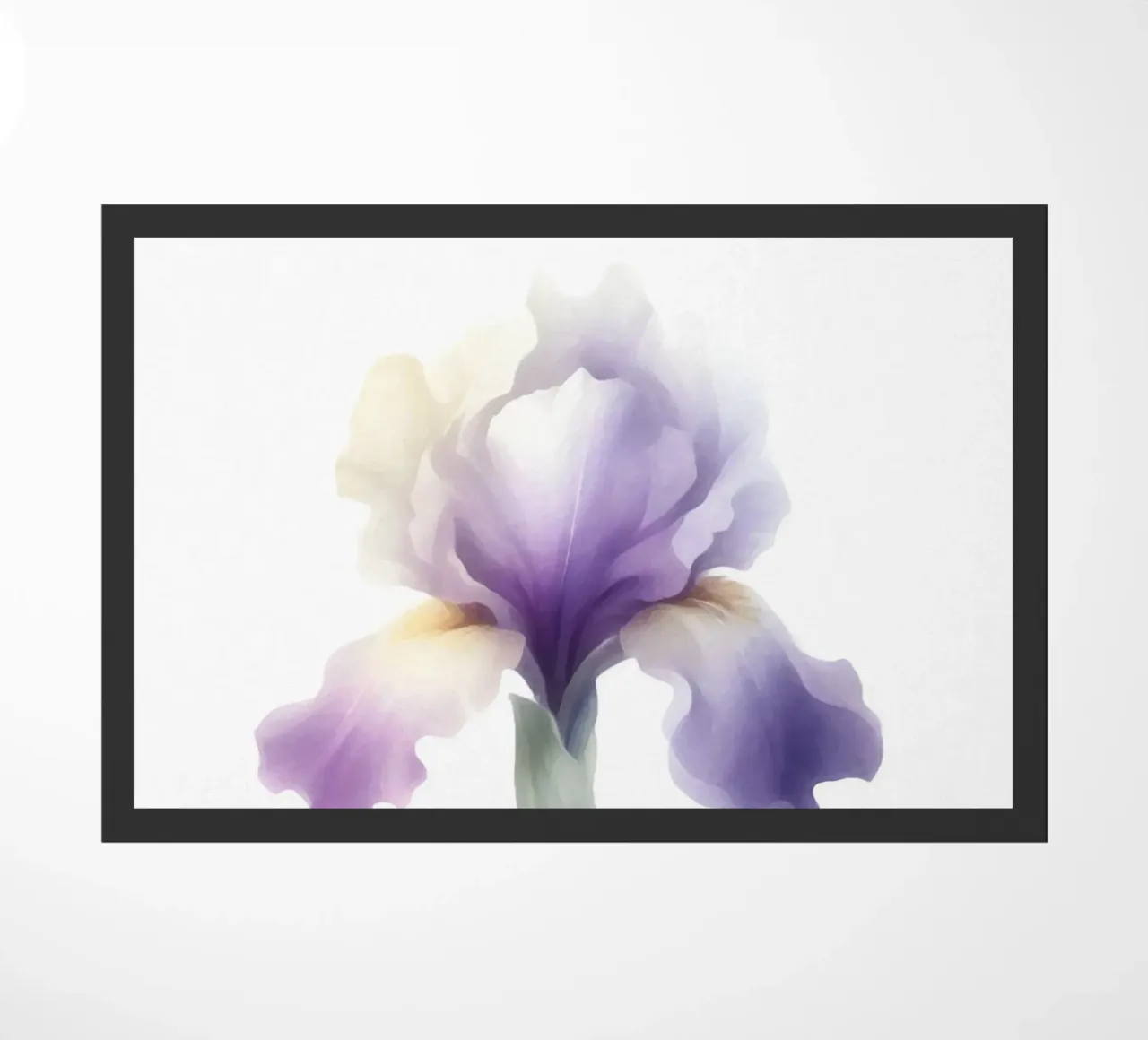 Illustrazione acquerello minimalista di un fiore di iris zerbino da Bloom And Brush