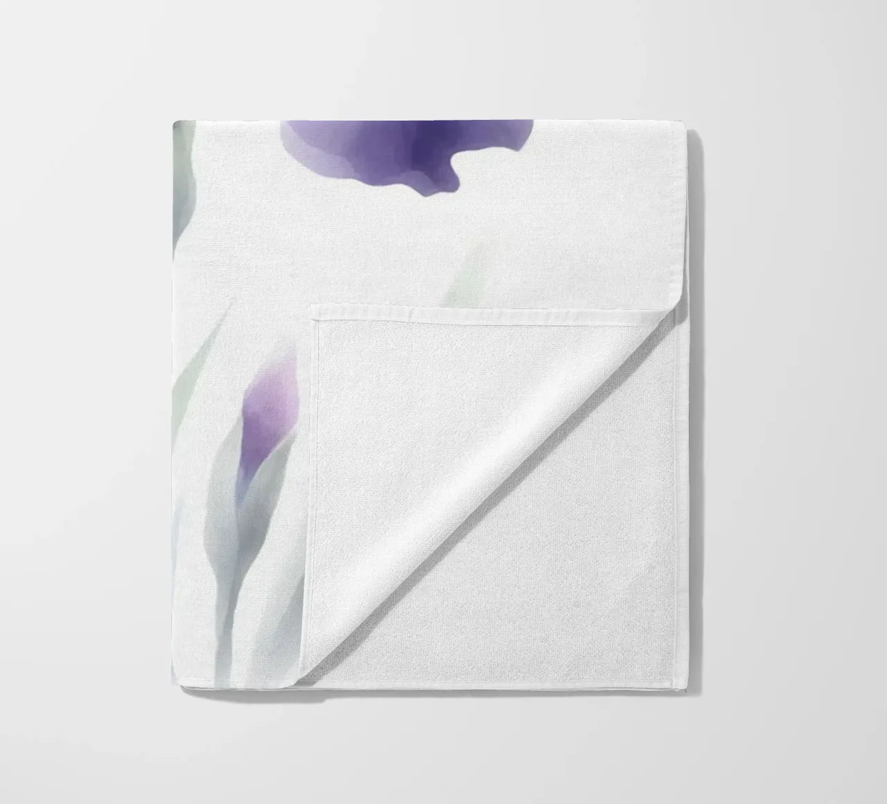 Illustrazione acquerello minimalista di un fiore di iris telo mare da Bloom And Brush