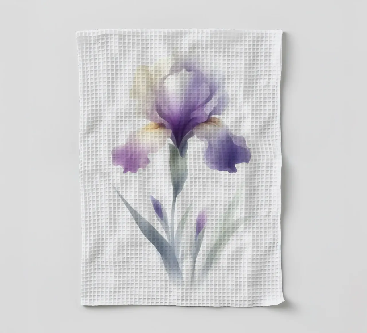 Illustration minimaliste d'une fleur d'iris à l'aquarelle torchon de Bloom And Brush